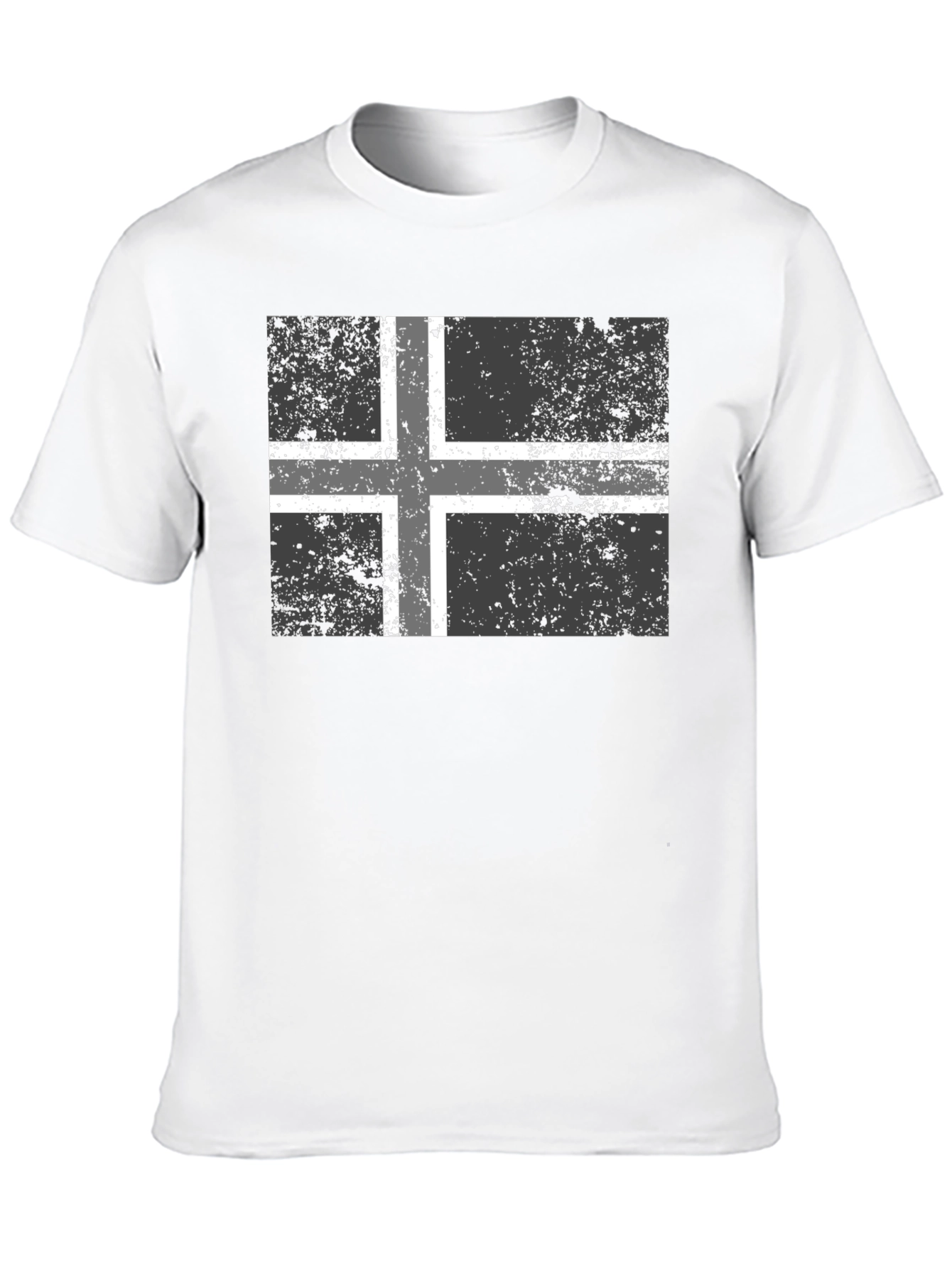 Black Shirt with Nordic Cross Flag Graphic Tee