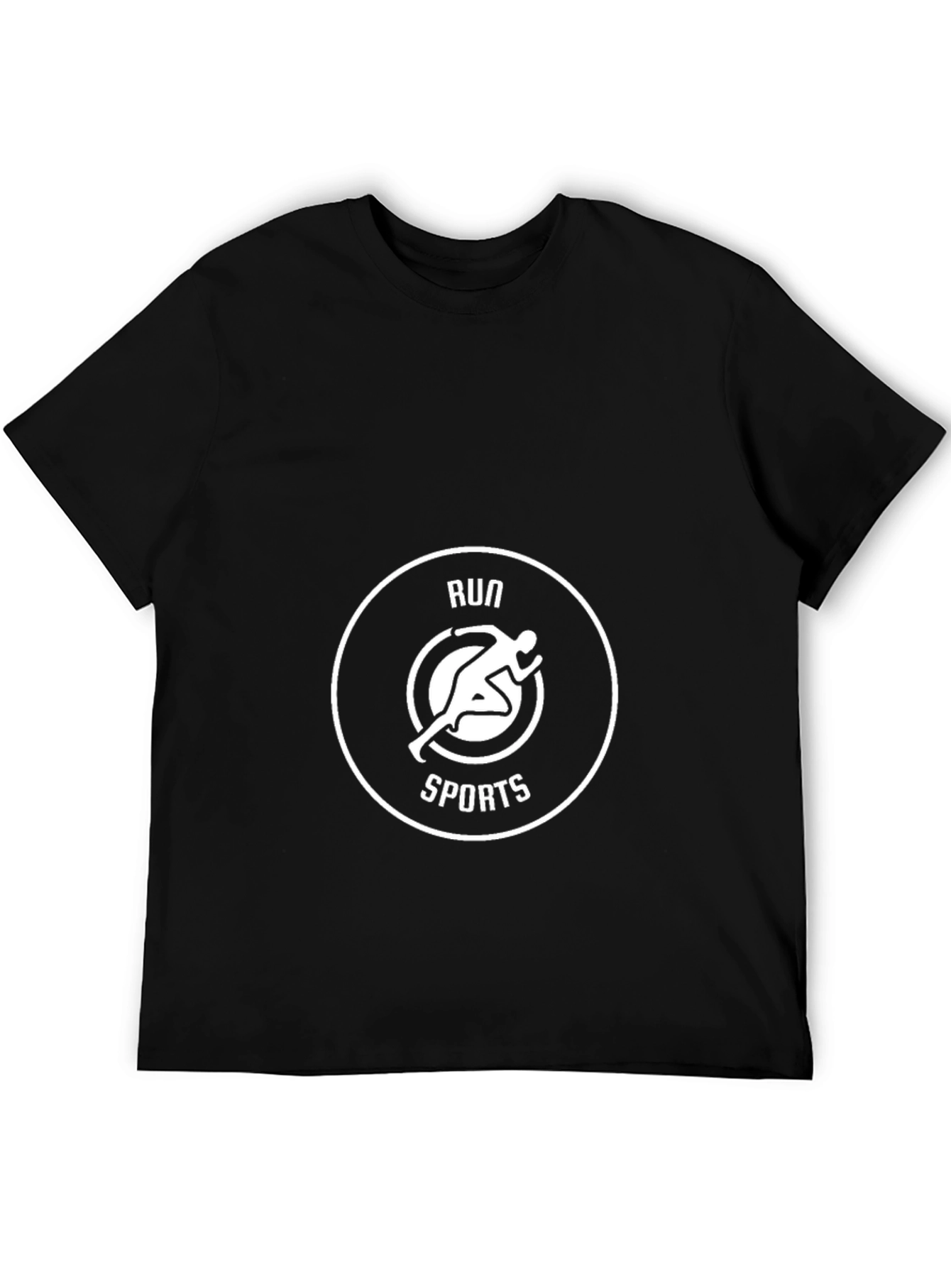 Mens Black Run Sports Graphic T-Shirt