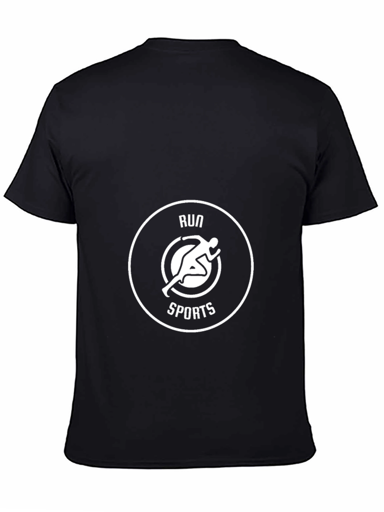 Mens Black Run Sports Graphic T-Shirt