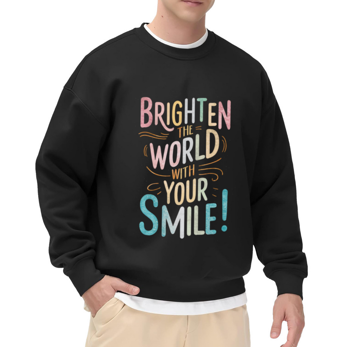 BRIGHTEN THE WORLD WITH YOUR SMILE - Inspirational Graphic ԲÁìÎÀÒÂ | Unisex Pullover Sweatshirt