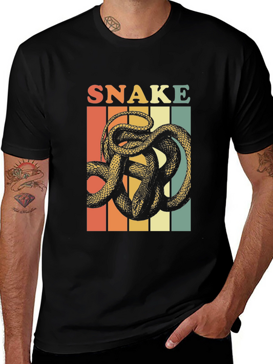 Retro Snake Graphic Tee - Vintage Style T-Shirt