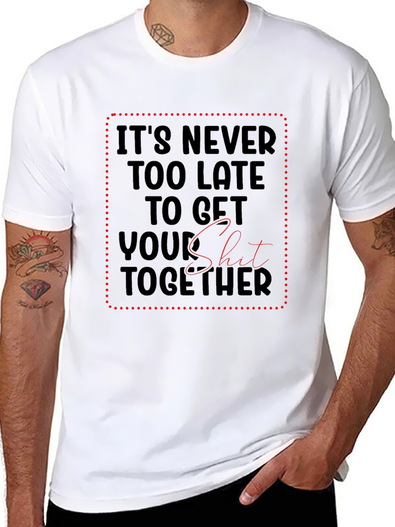 Funny Sarcastic Get Your Shit Together Black T-Shirt