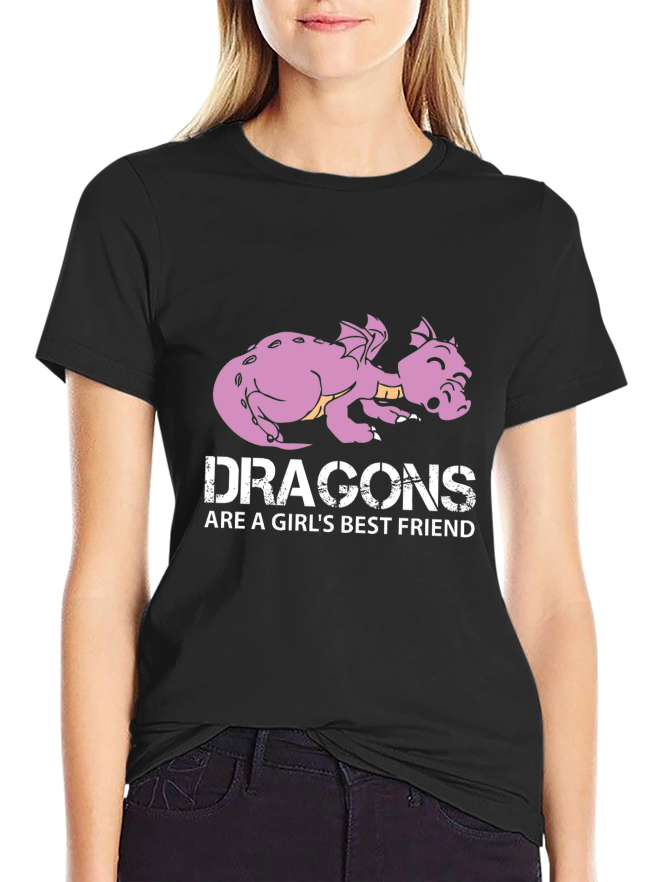 Dragon Best Friend Graphic Tee - Black