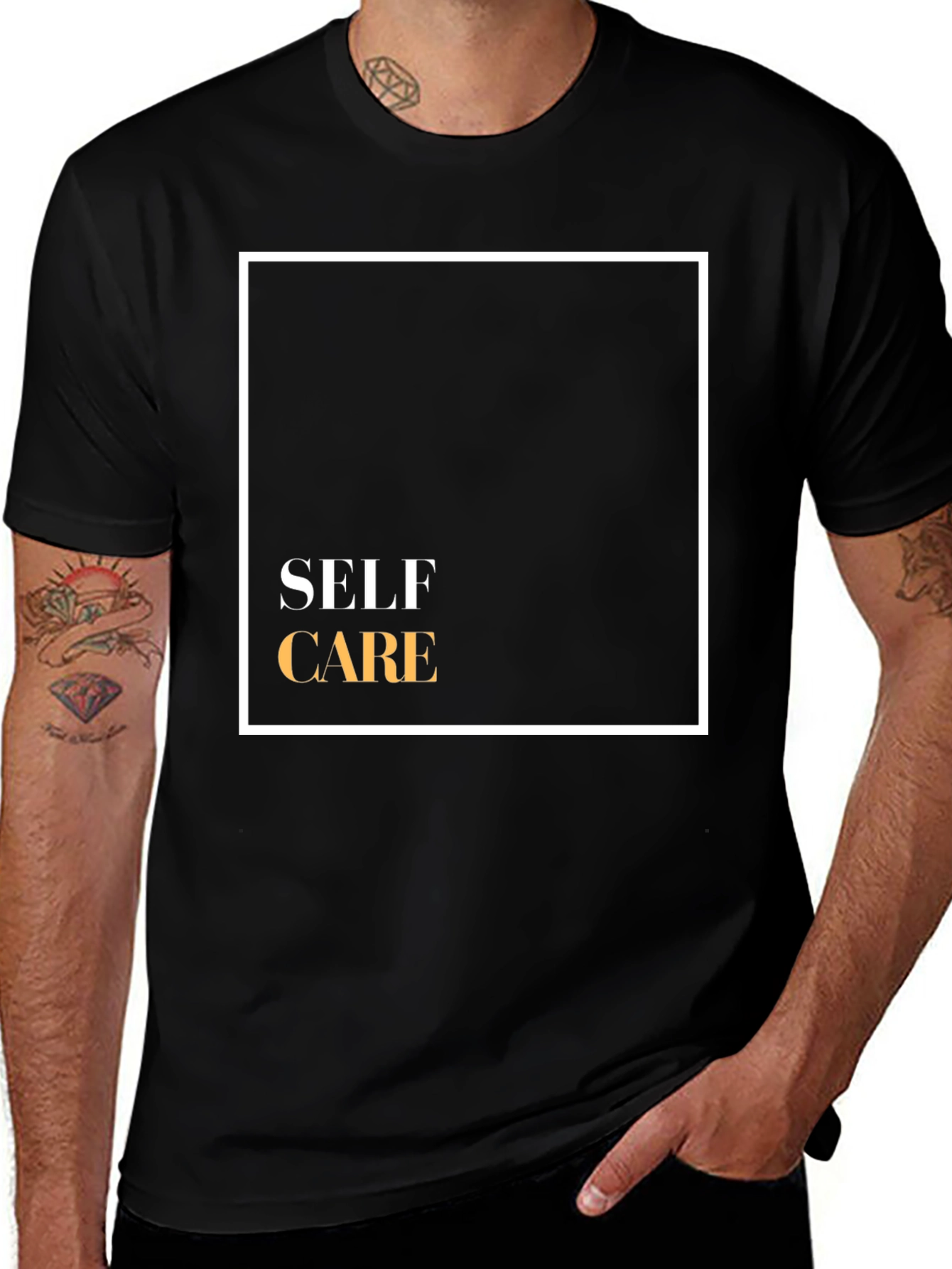 Self Care Graphic Tee - Black Cotton Blend