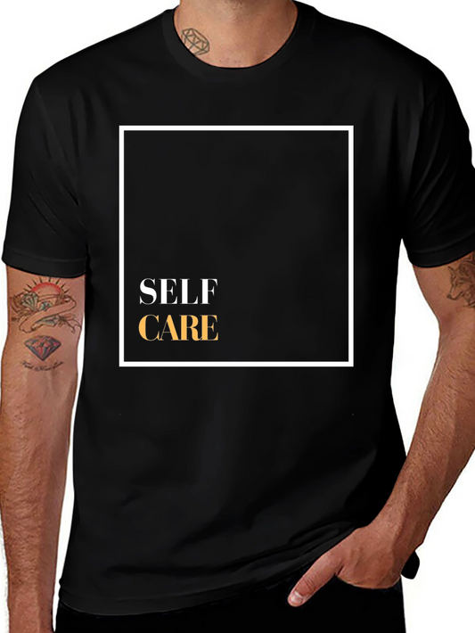 Self Care Graphic Tee - Black Cotton Blend