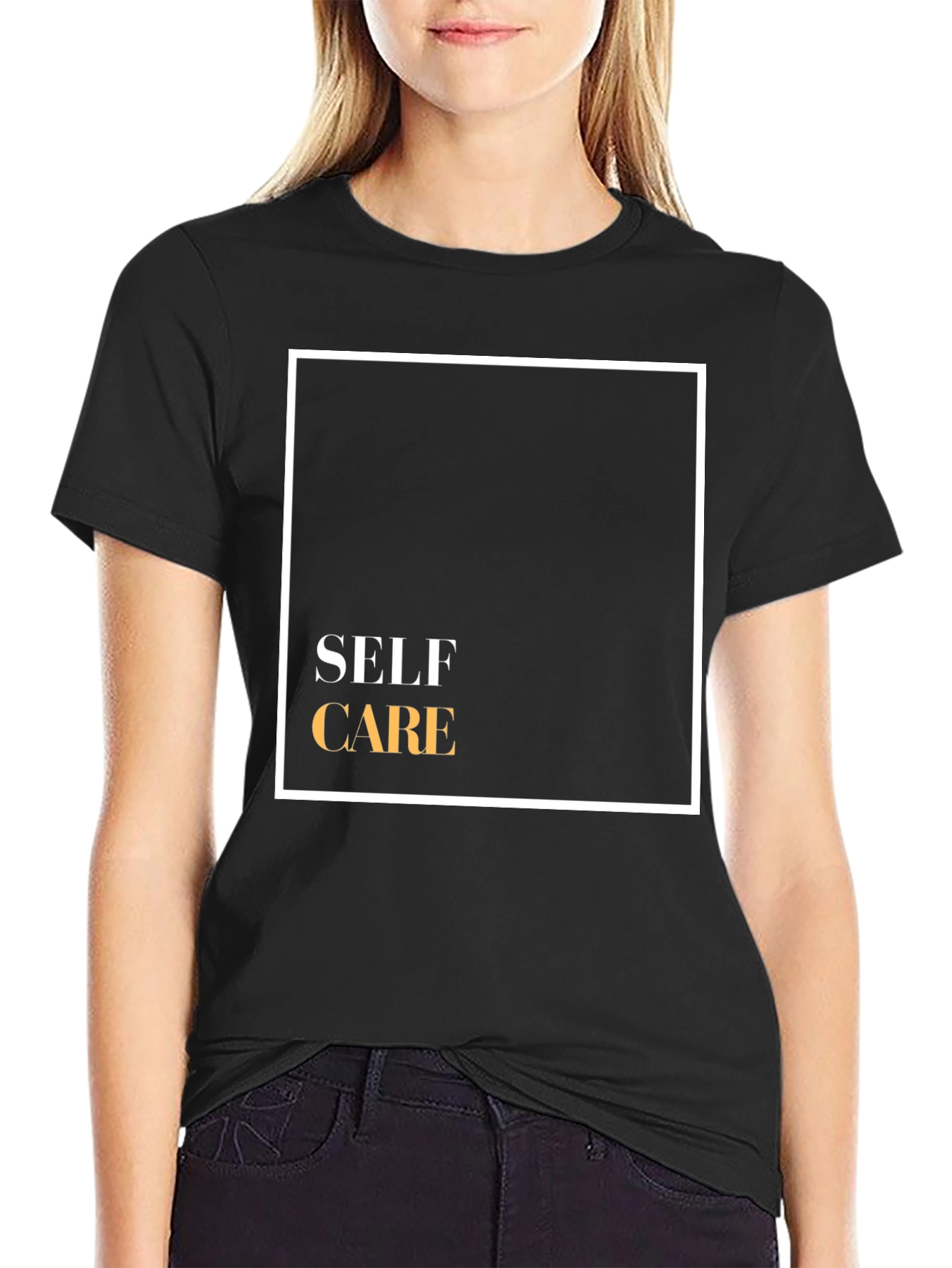 Self Care Graphic Tee - Black Cotton Blend