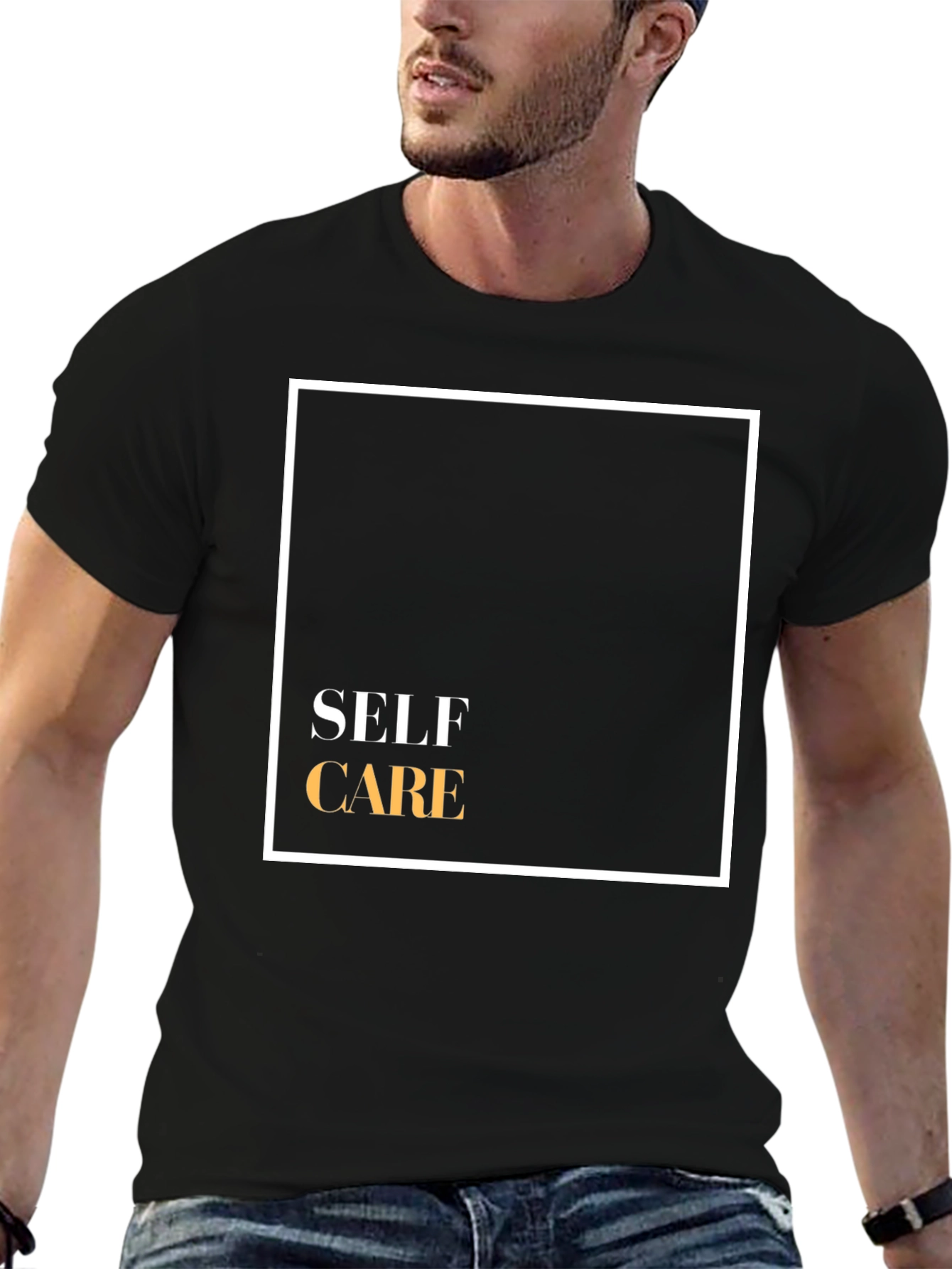 Self Care Graphic Tee - Black Cotton Blend