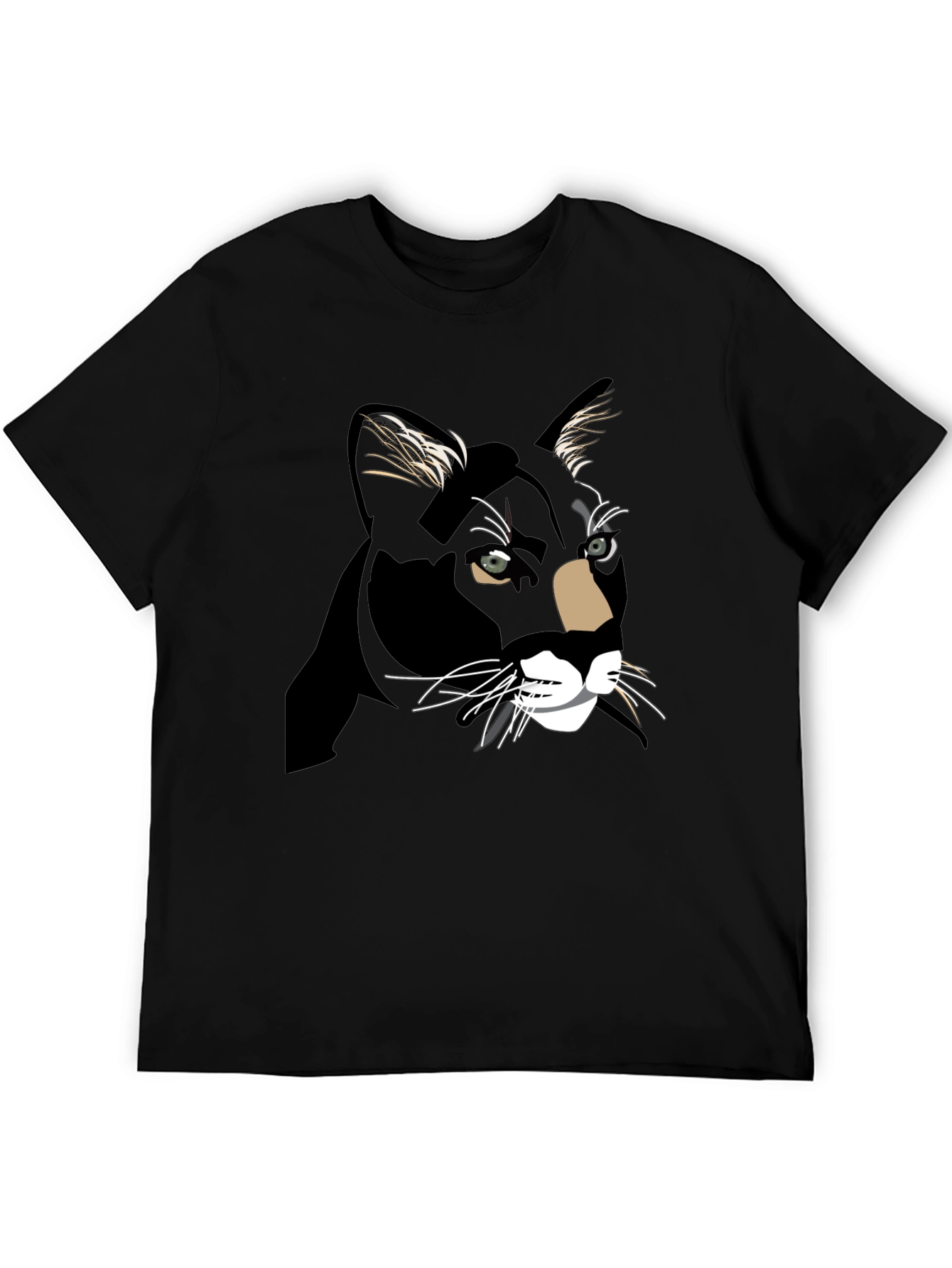 Black Cat Graphic Print T-Shirt