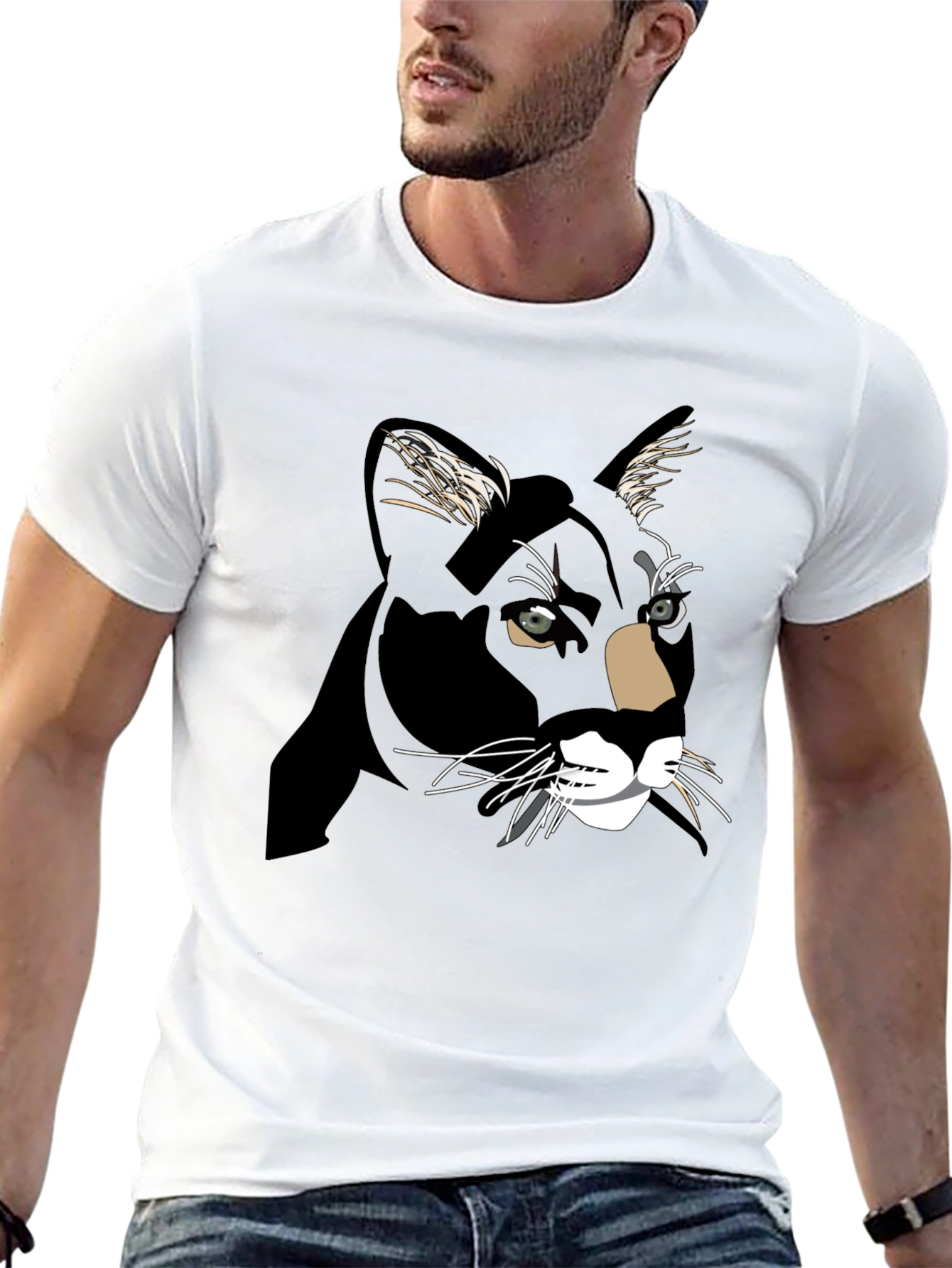 Black Cat Graphic Print T-Shirt