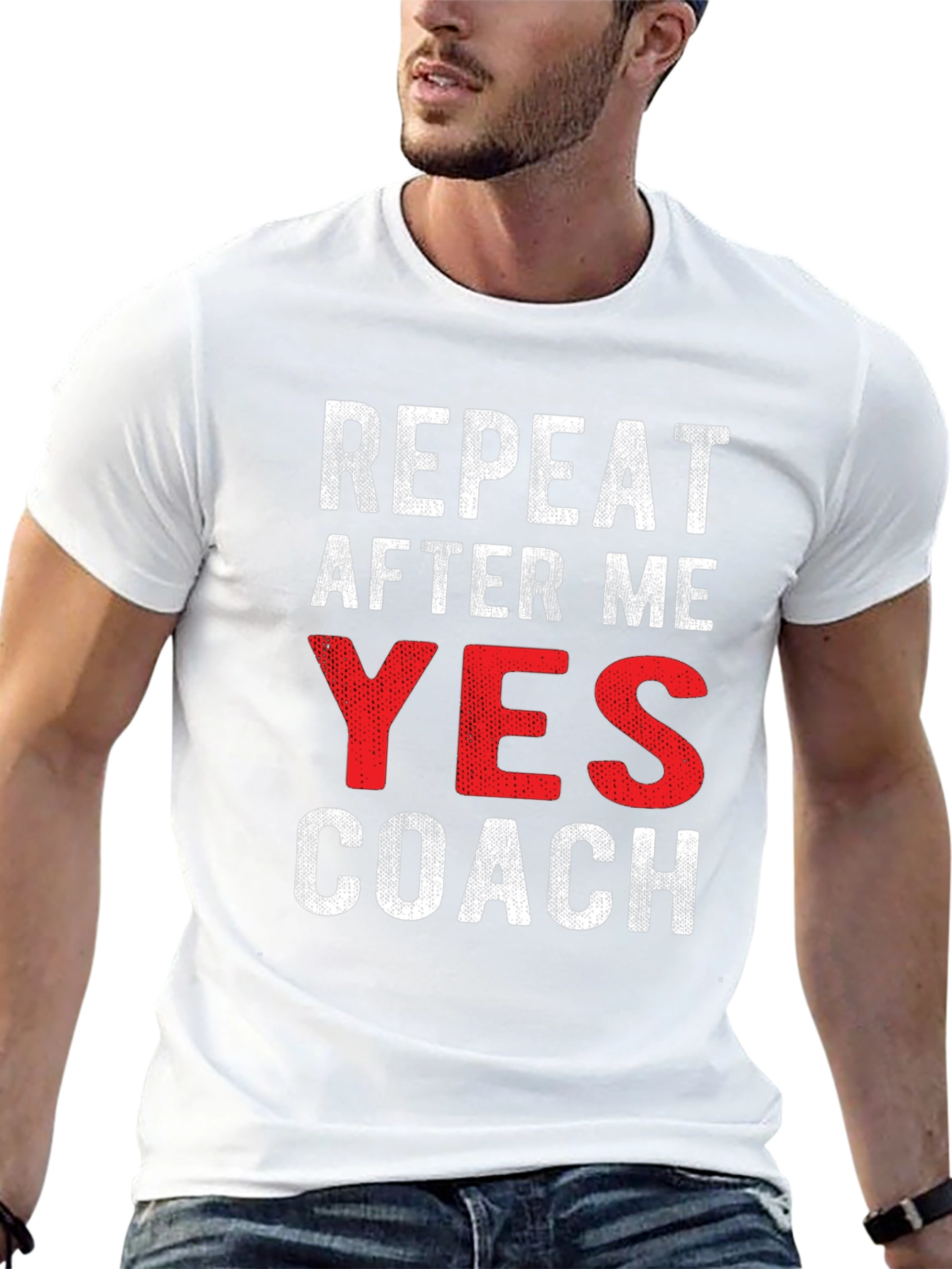 Repeat After Me Yes Coach Black T-Shirt