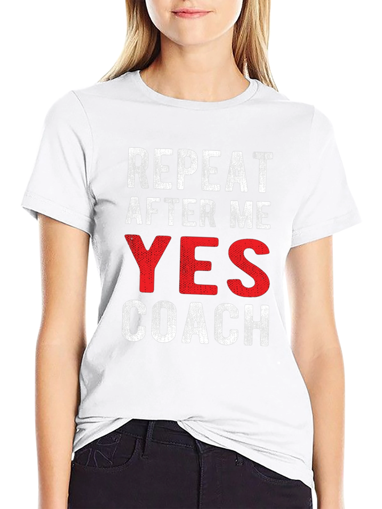 Repeat After Me Yes Coach Black T-Shirt