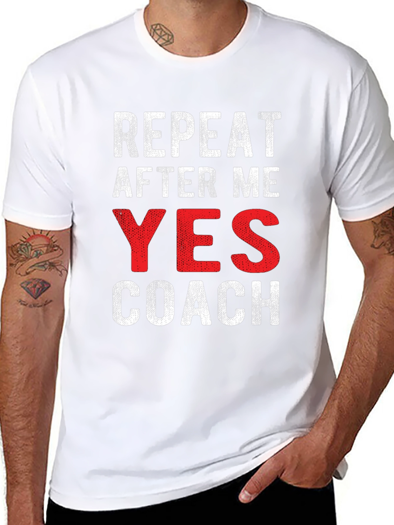 Repeat After Me Yes Coach Black T-Shirt