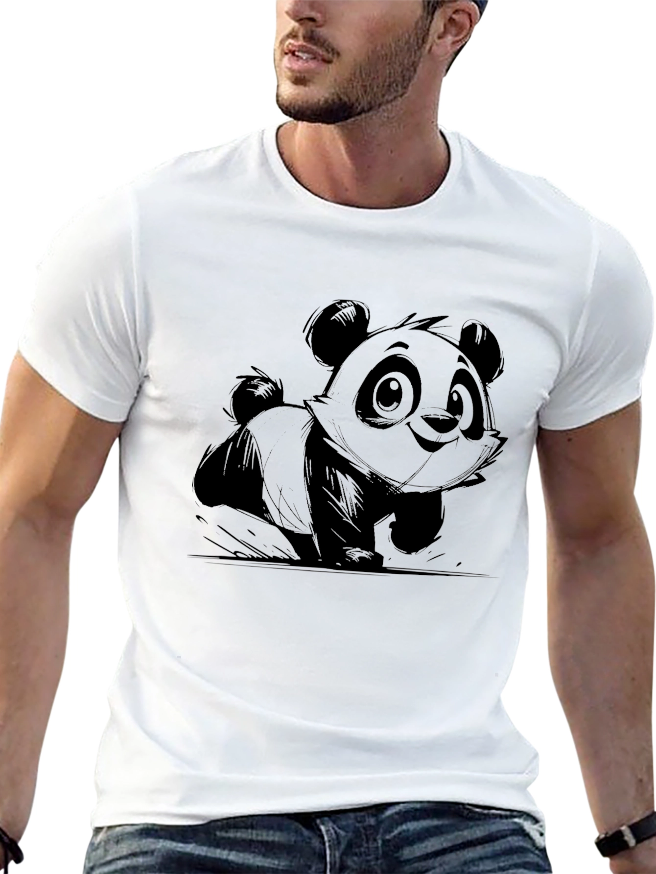 Panda Graphic Black T-Shirt - Casual Style