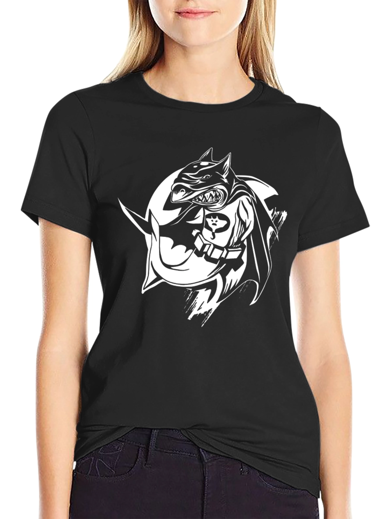 Black Batman Dog T-Shirt - Unique Graphic Tee