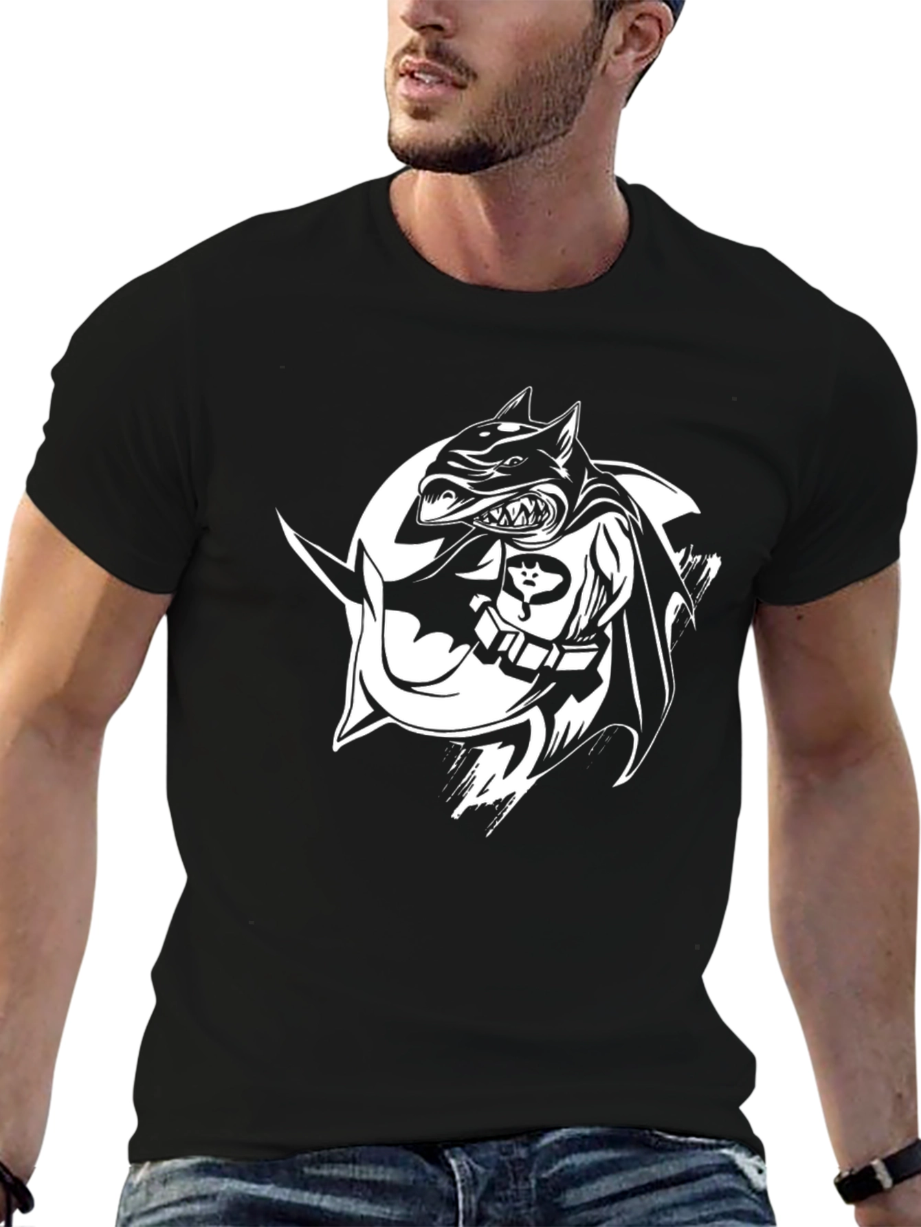 Black Batman Dog T-Shirt - Unique Graphic Tee