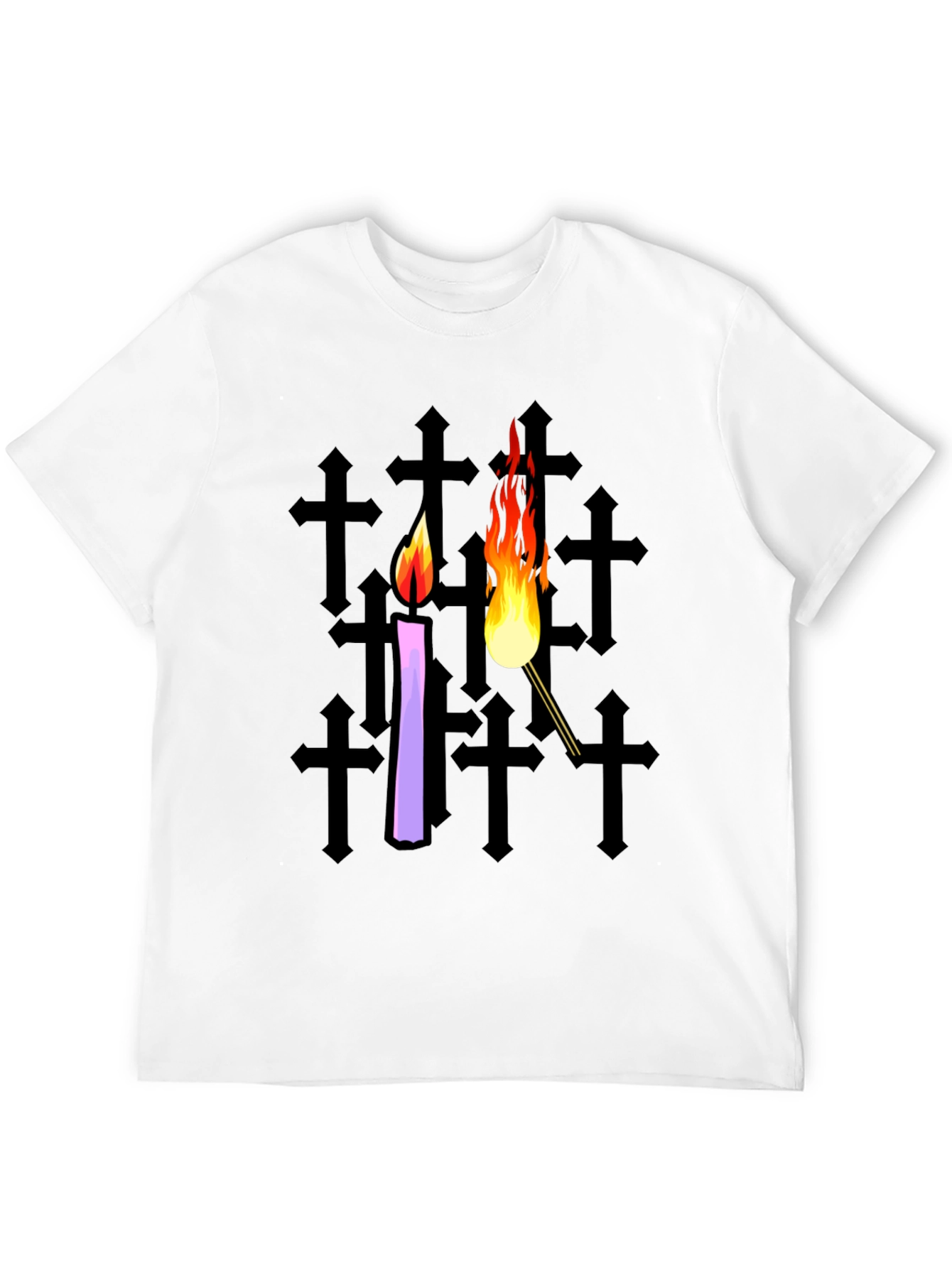 Candle & Torch Graphic Black T-Shirt