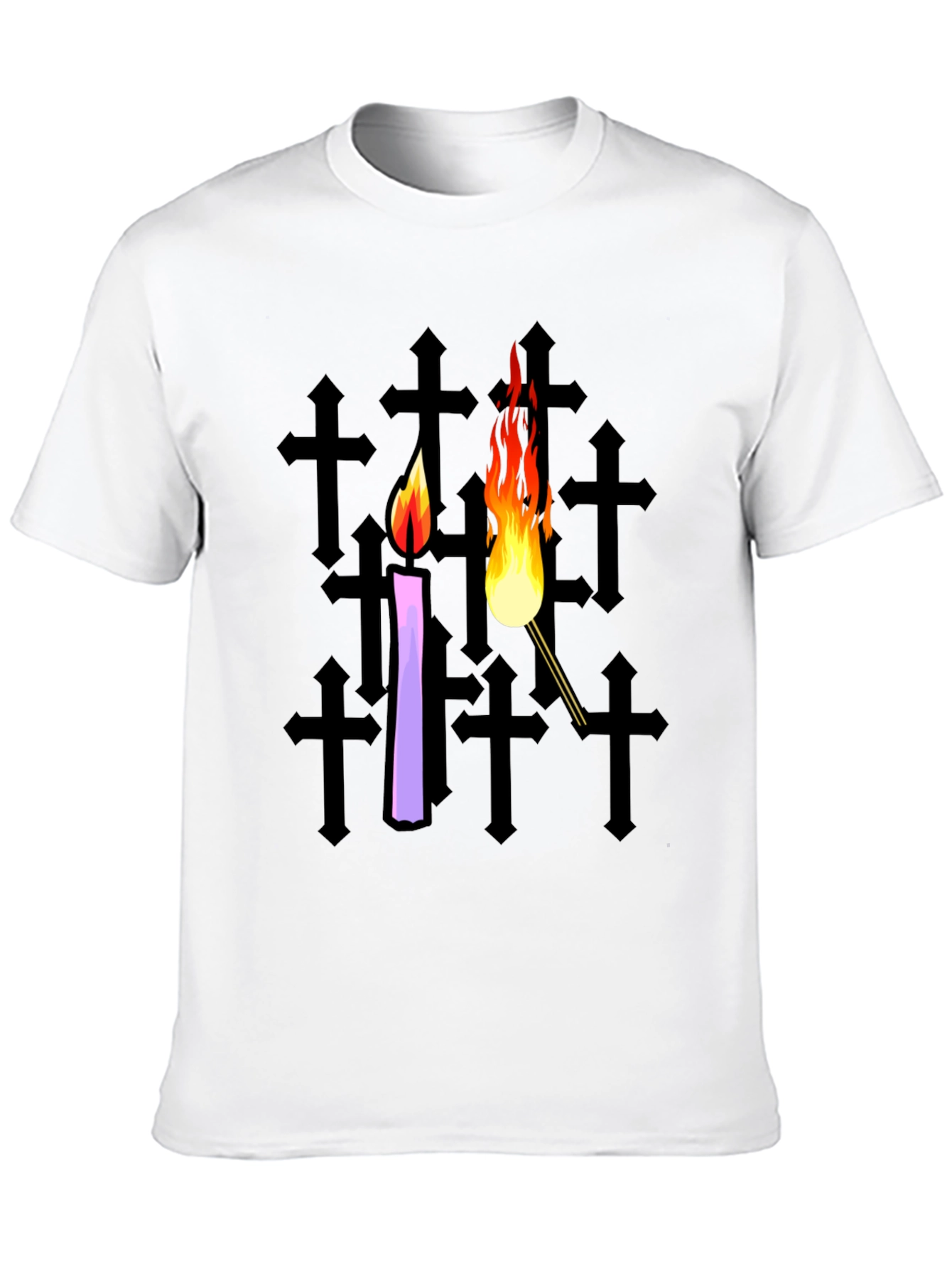 Candle & Torch Graphic Black T-Shirt