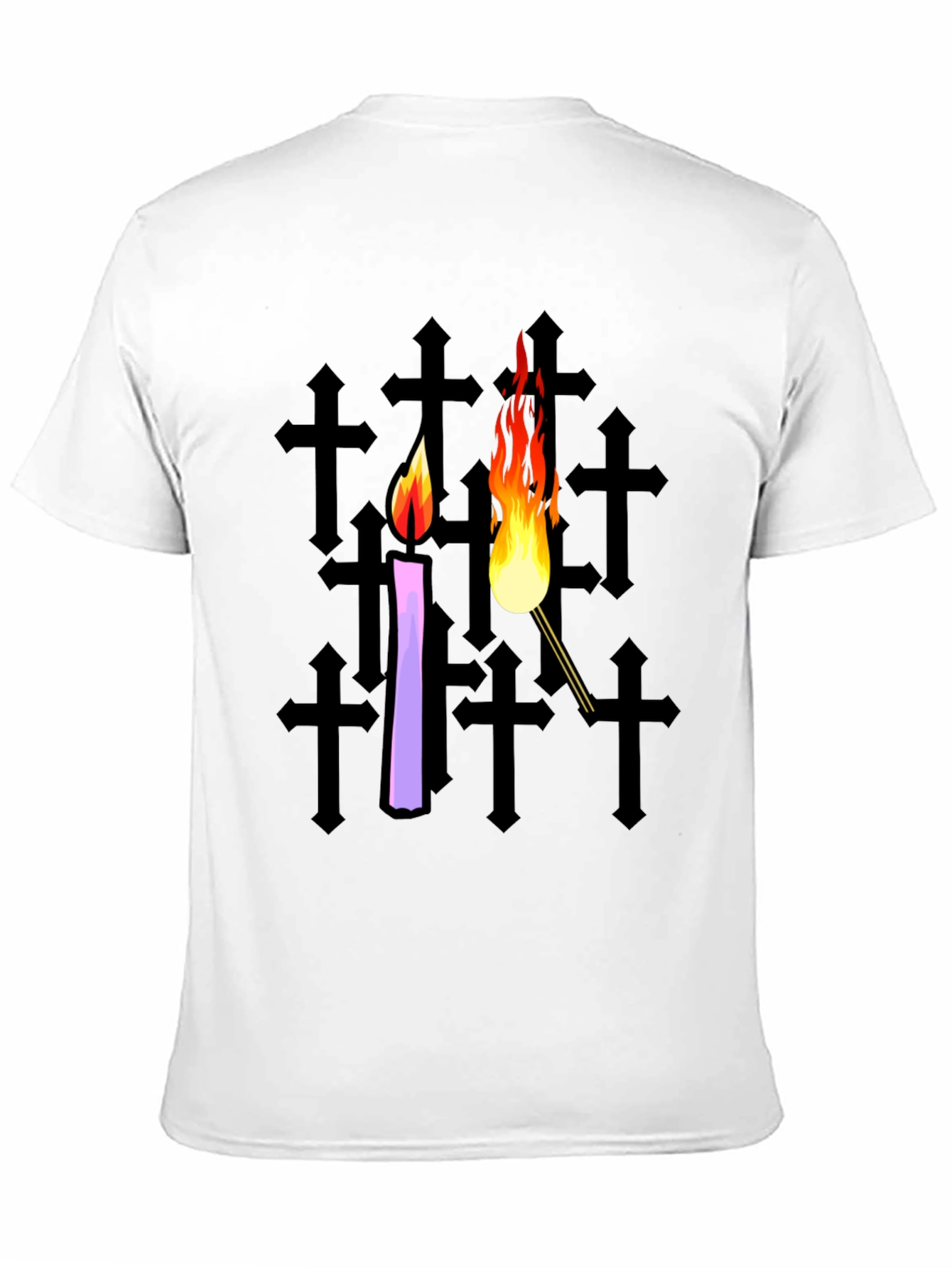 Candle & Torch Graphic Black T-Shirt