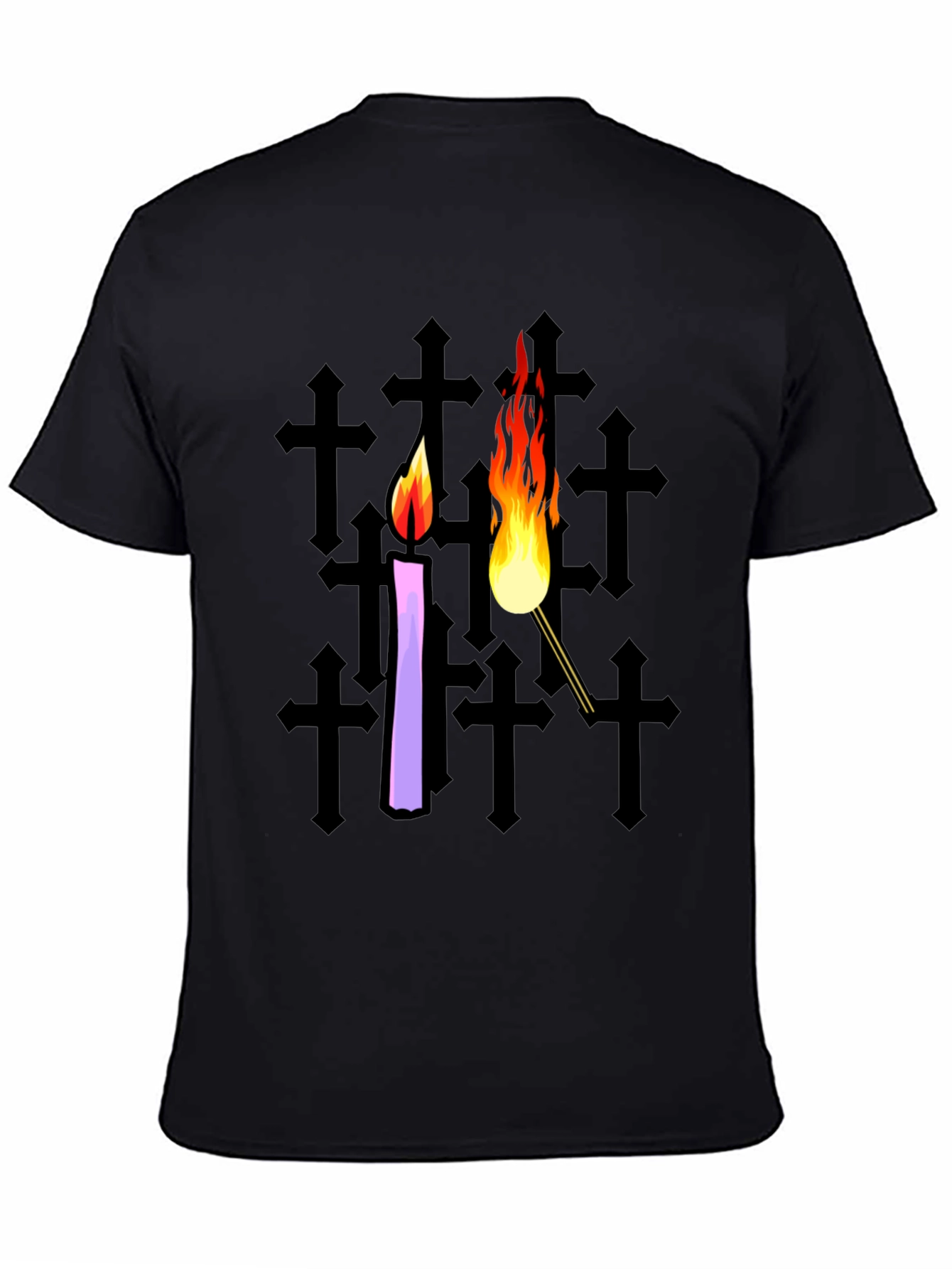 Candle & Torch Graphic Black T-Shirt