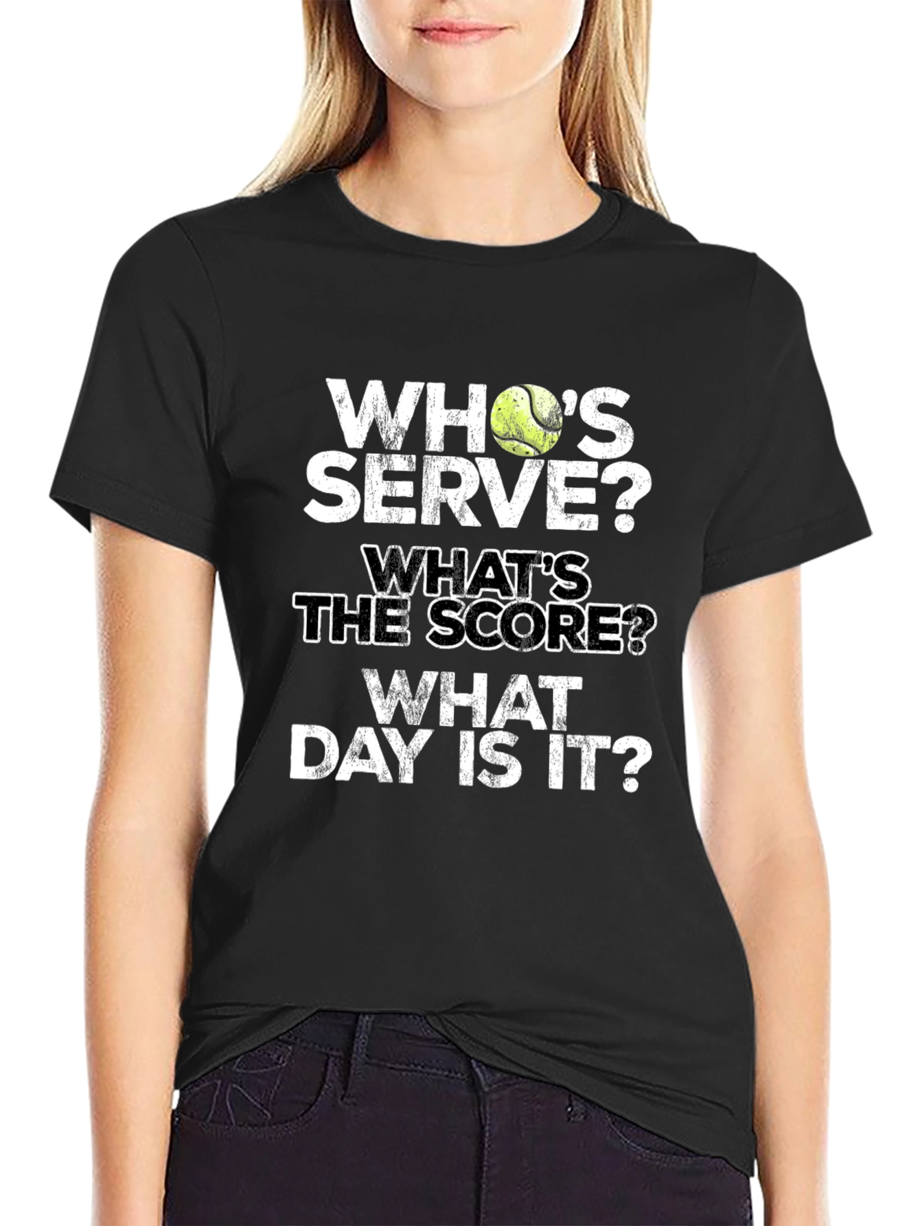 Tennis T-Shirt: Whos Serve? Funny Tennis Player Gift