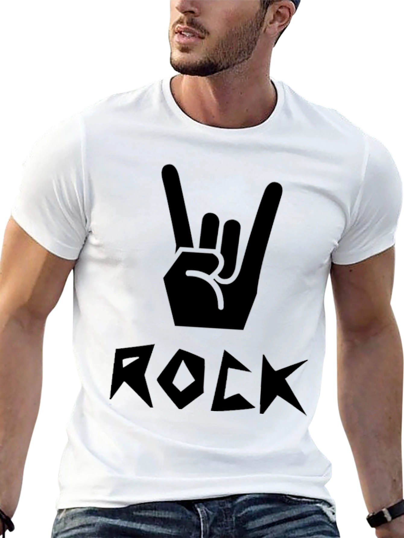 Rock On Black Graphic Tee