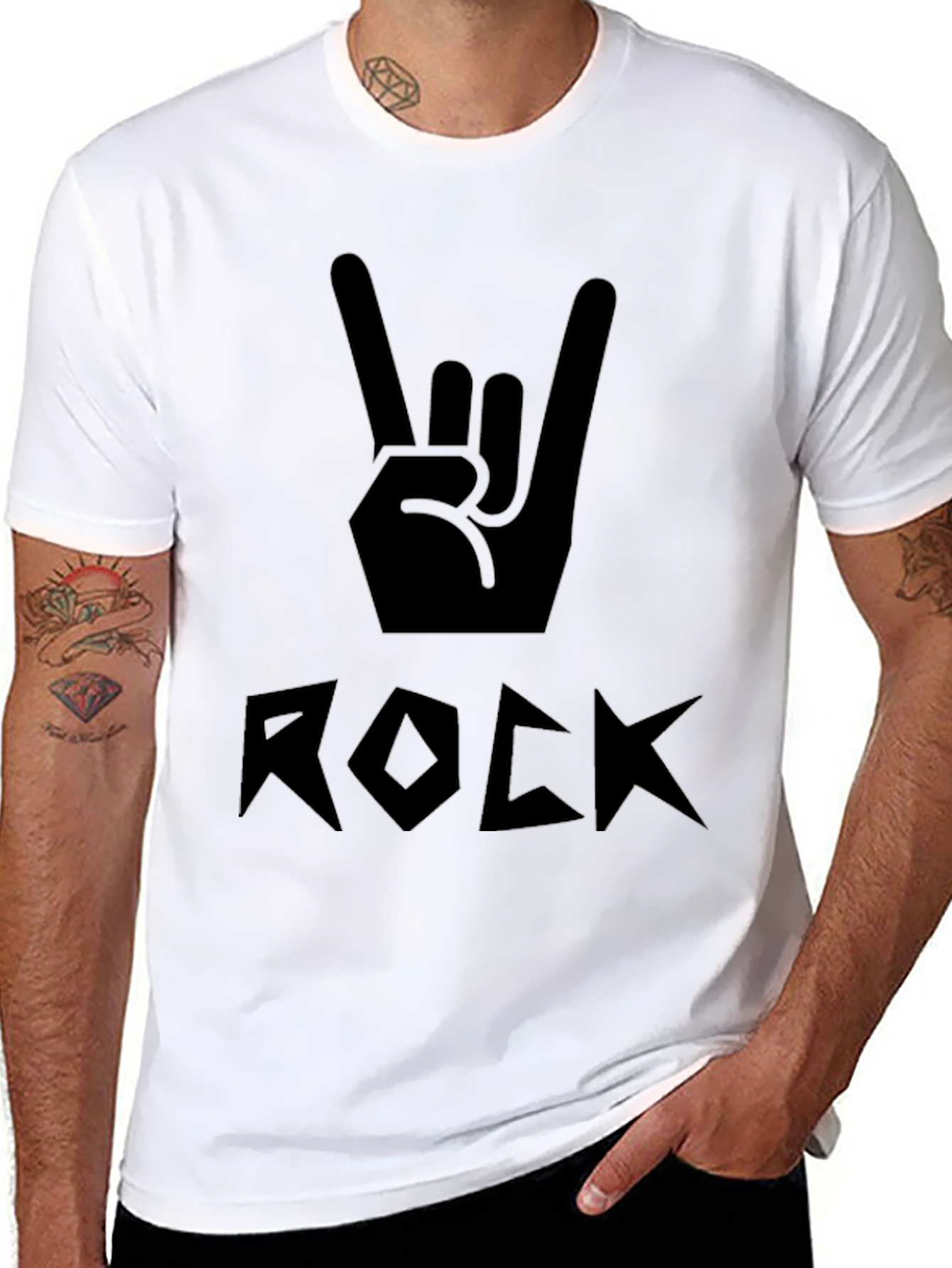 Rock On Black Graphic Tee