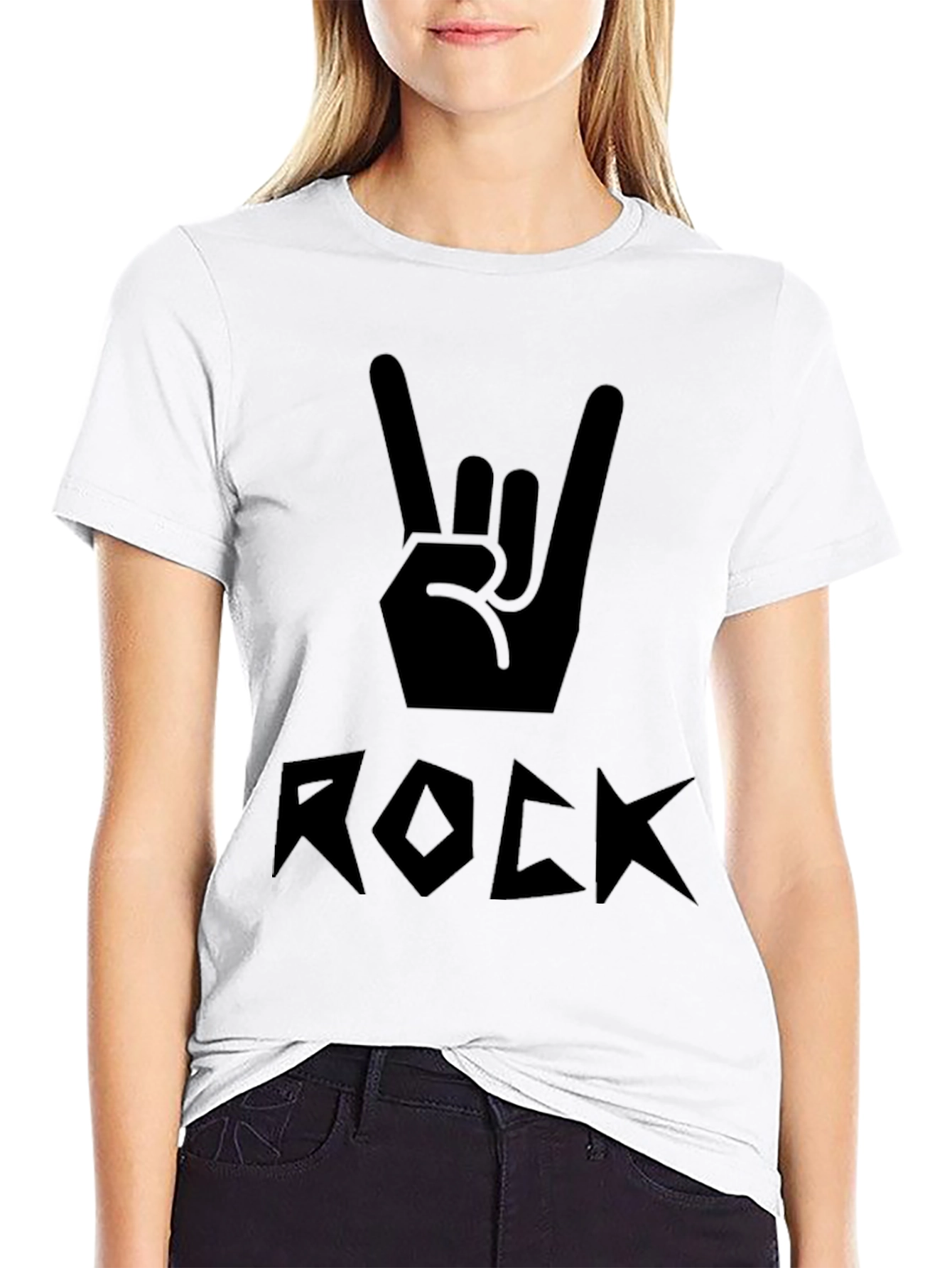 Rock On Black Graphic Tee