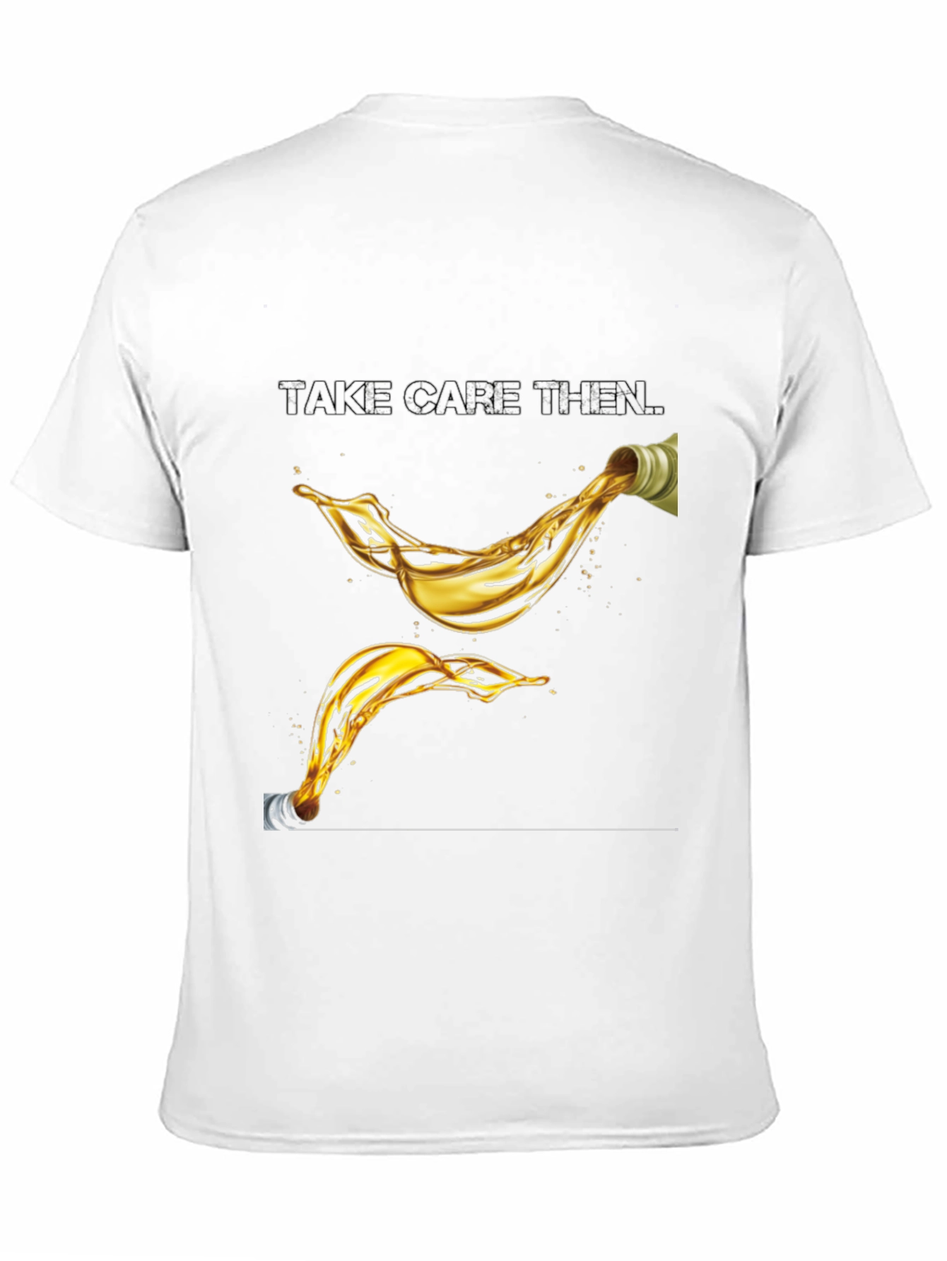 Take Care Then Oil Splash Graphic Black T-Shirt