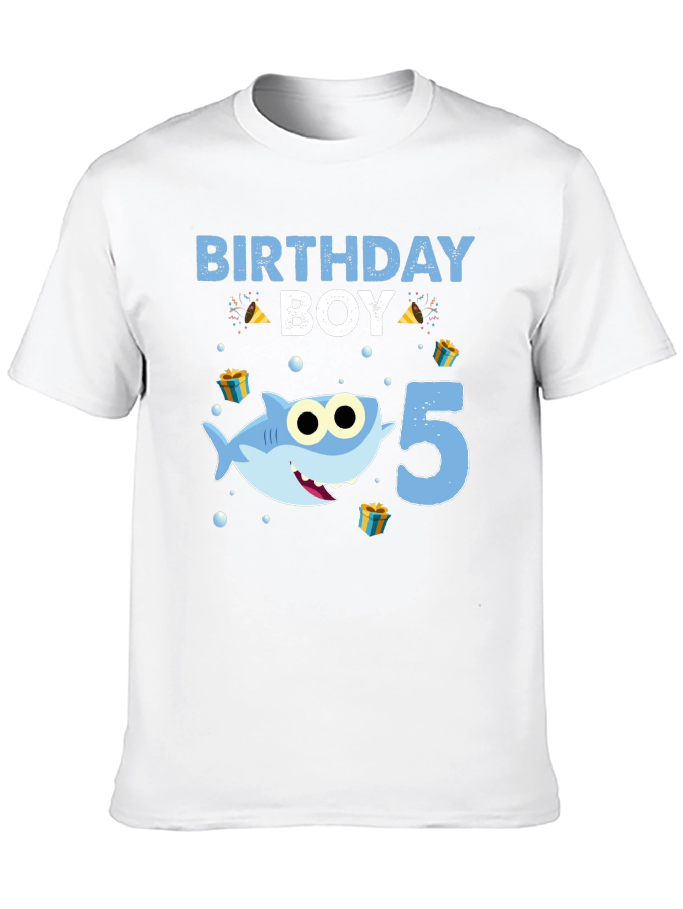 Birthday Boy Shark 5th Birthday T-Shirt