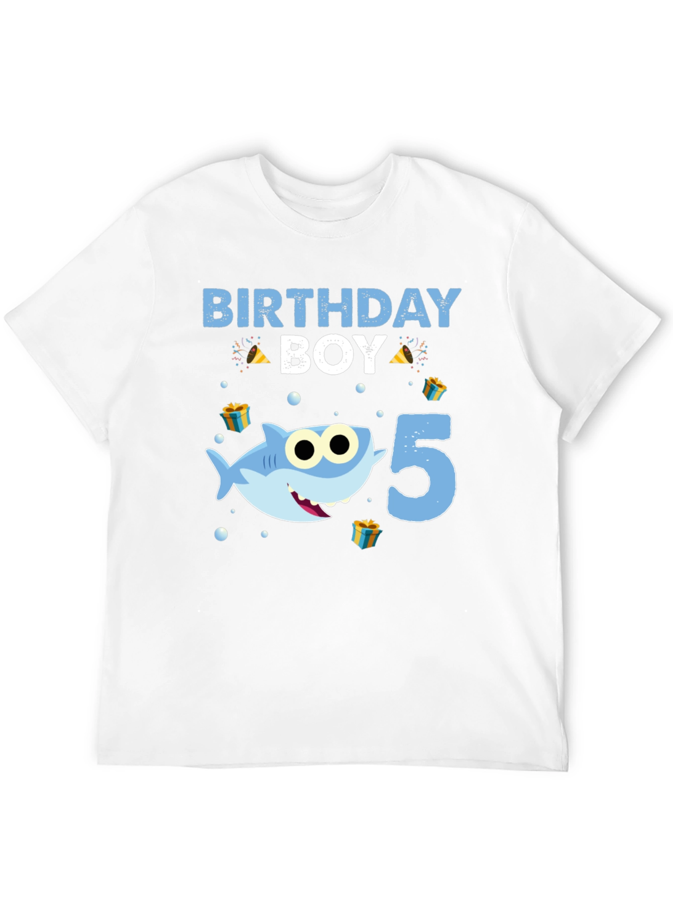 Birthday Boy Shark 5th Birthday T-Shirt
