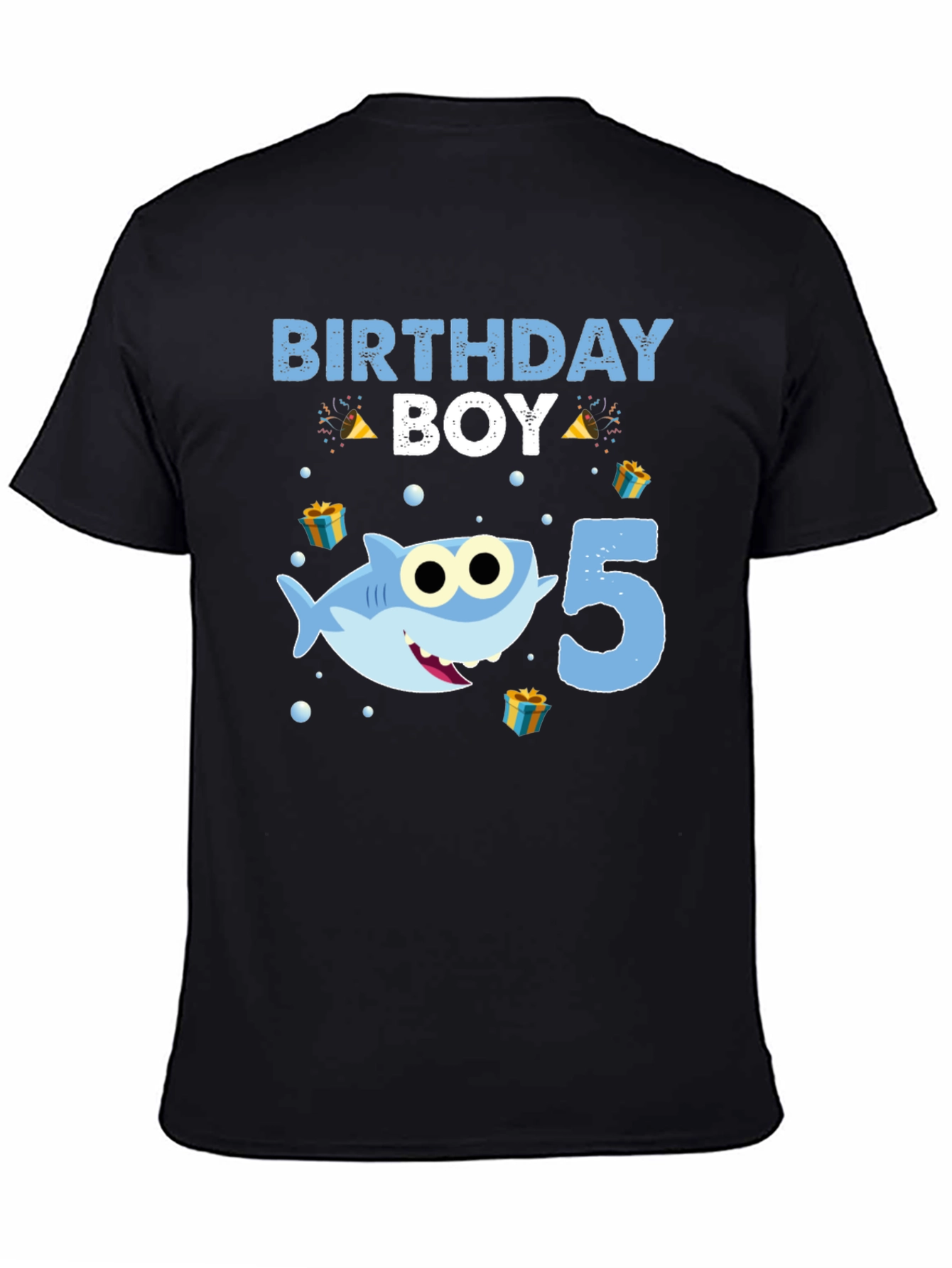 Birthday Boy Shark 5th Birthday T-Shirt