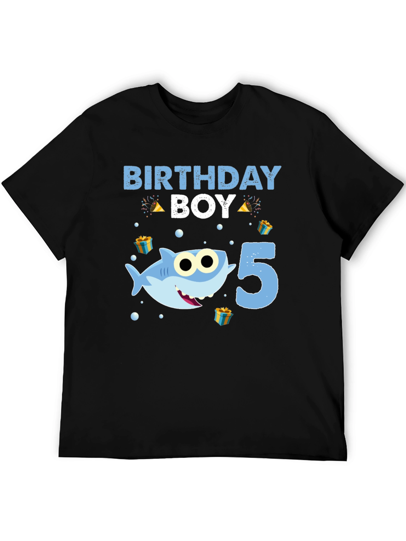 Birthday Boy Shark 5th Birthday T-Shirt