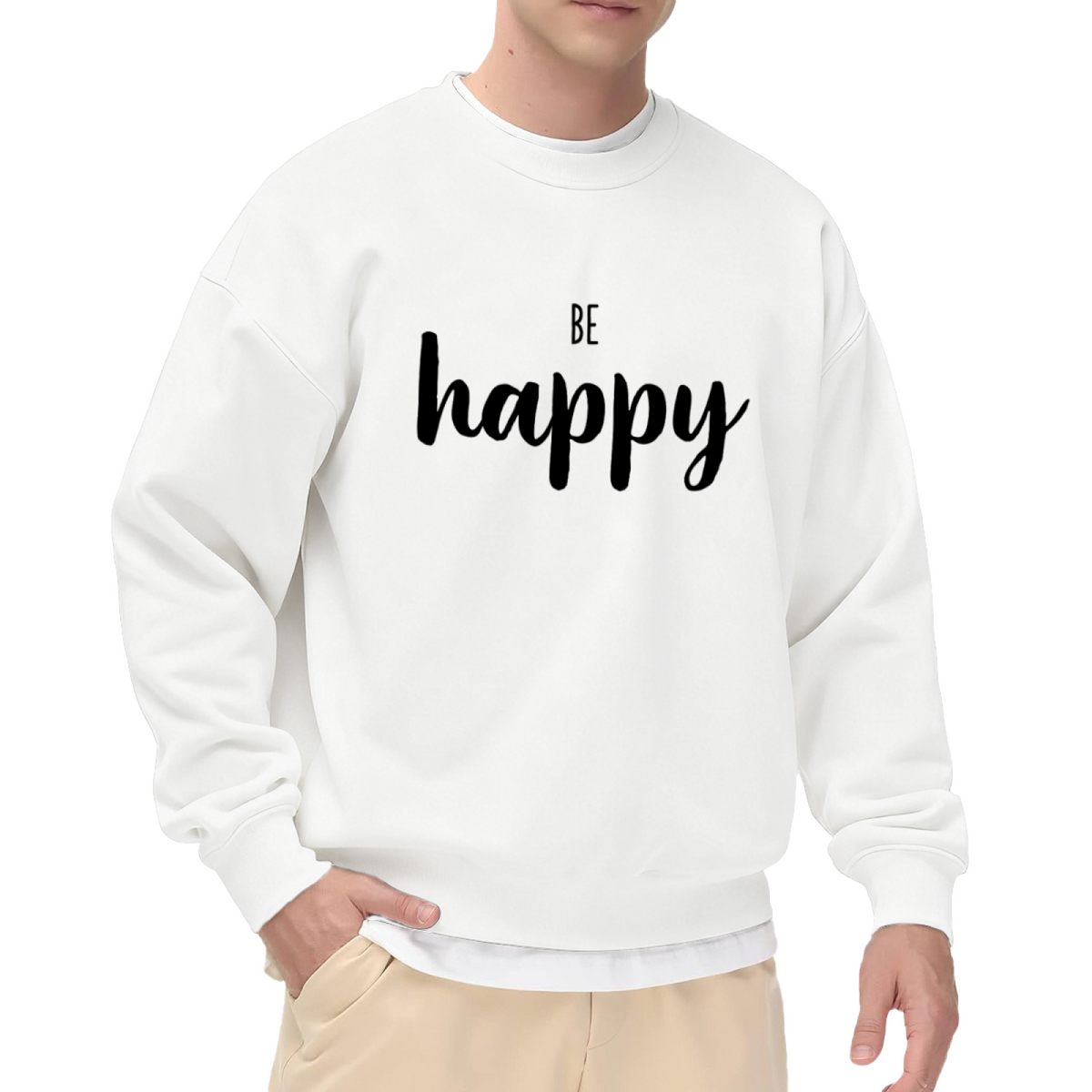 BE Happy - Positive Vibes Graphic ԲÁìÎÀÒÂ | Unisex Pullover Sweatshirt
