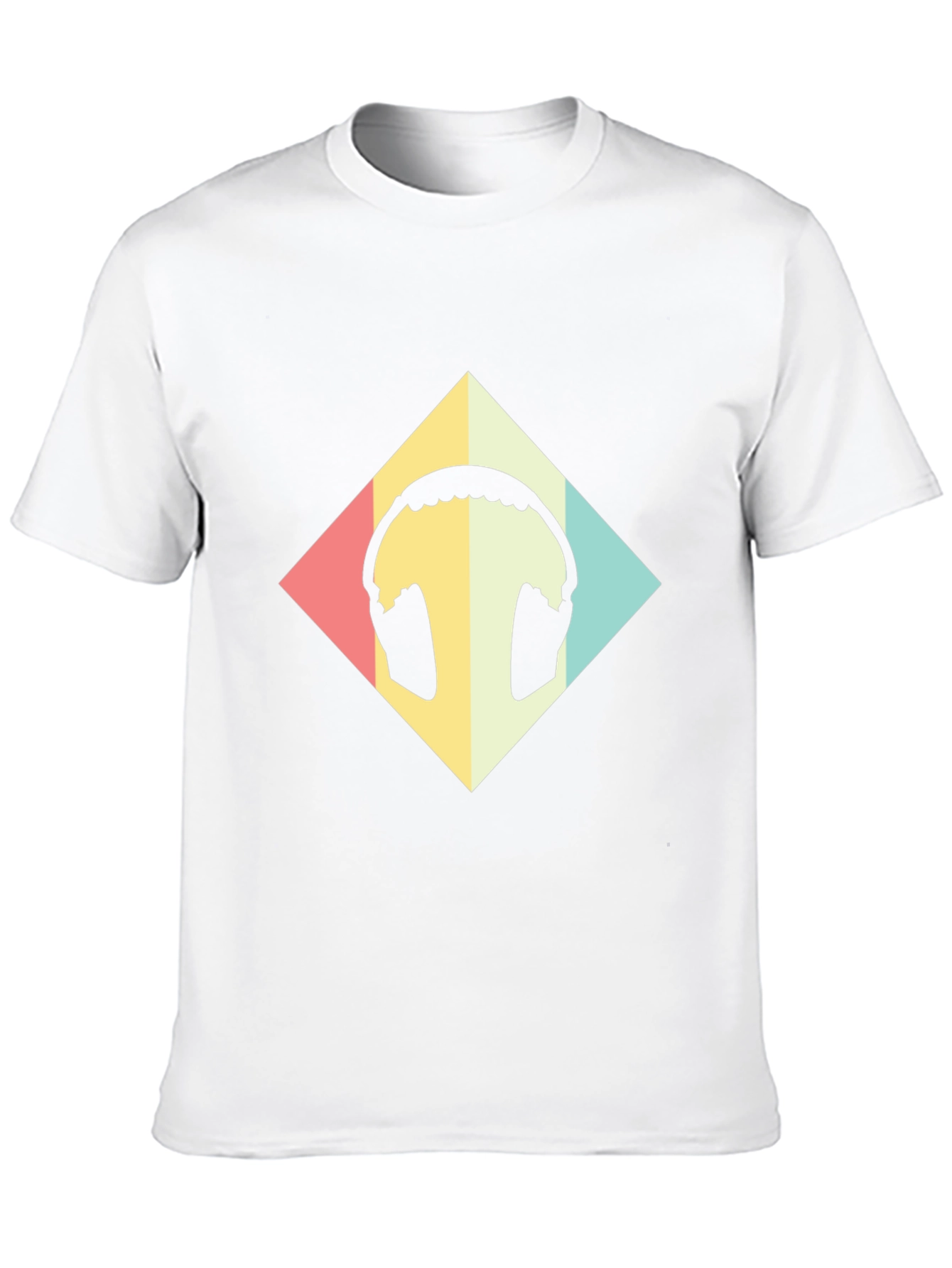 Retro Headphone Graphic Tee - Black Casual T-Shirt