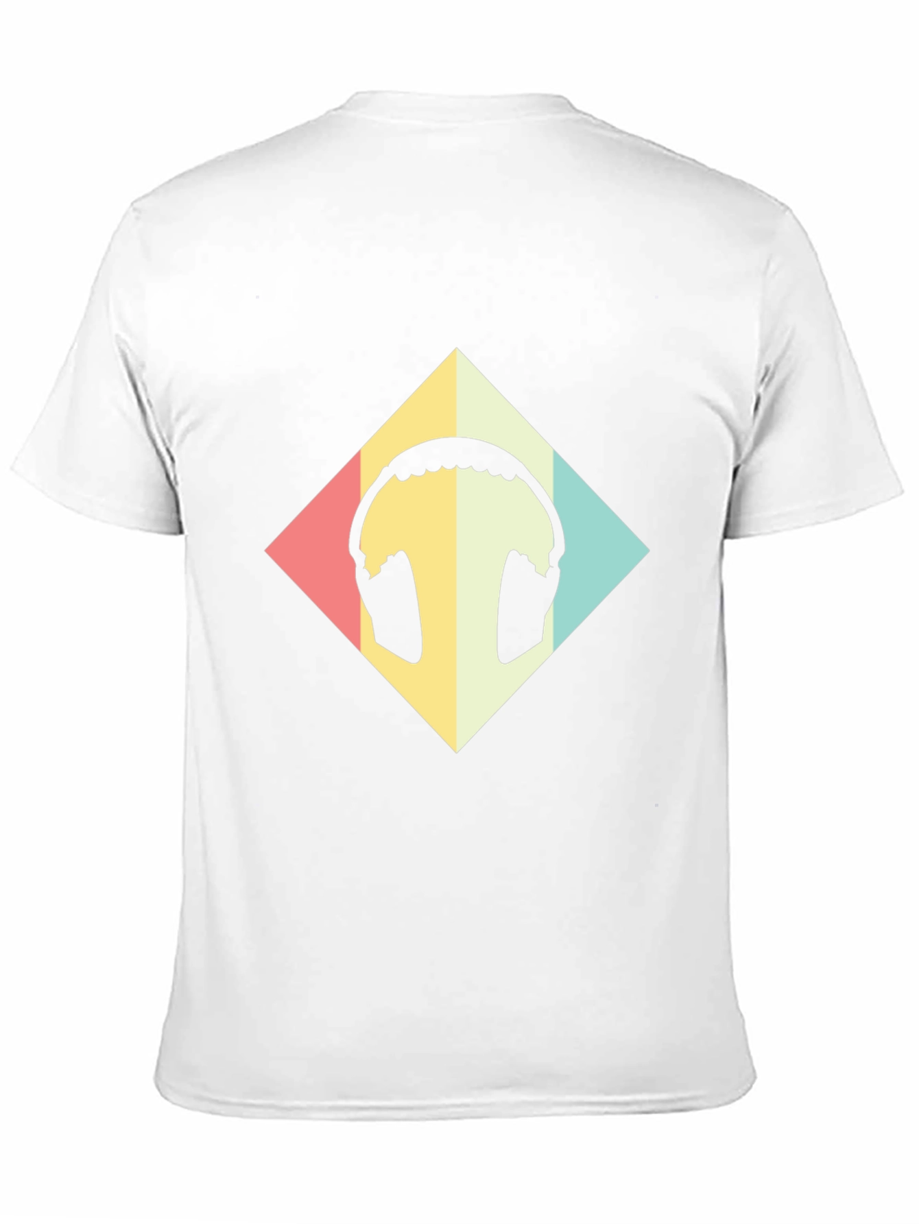 Retro Headphone Graphic Tee - Black Casual T-Shirt