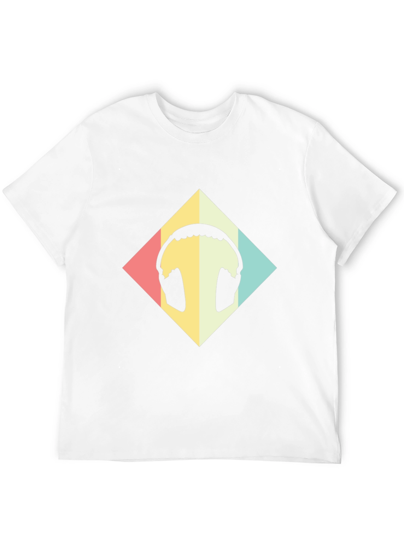 Retro Headphone Graphic Tee - Black Casual T-Shirt