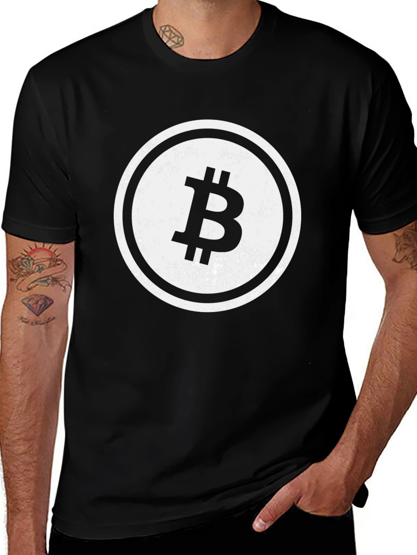Bitcoin Logo Black T-Shirt - Crypto Currency Fashion