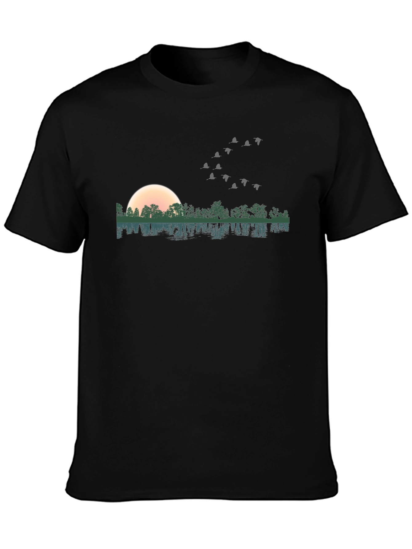Nature T-Shirt - Sunset Trees Birds