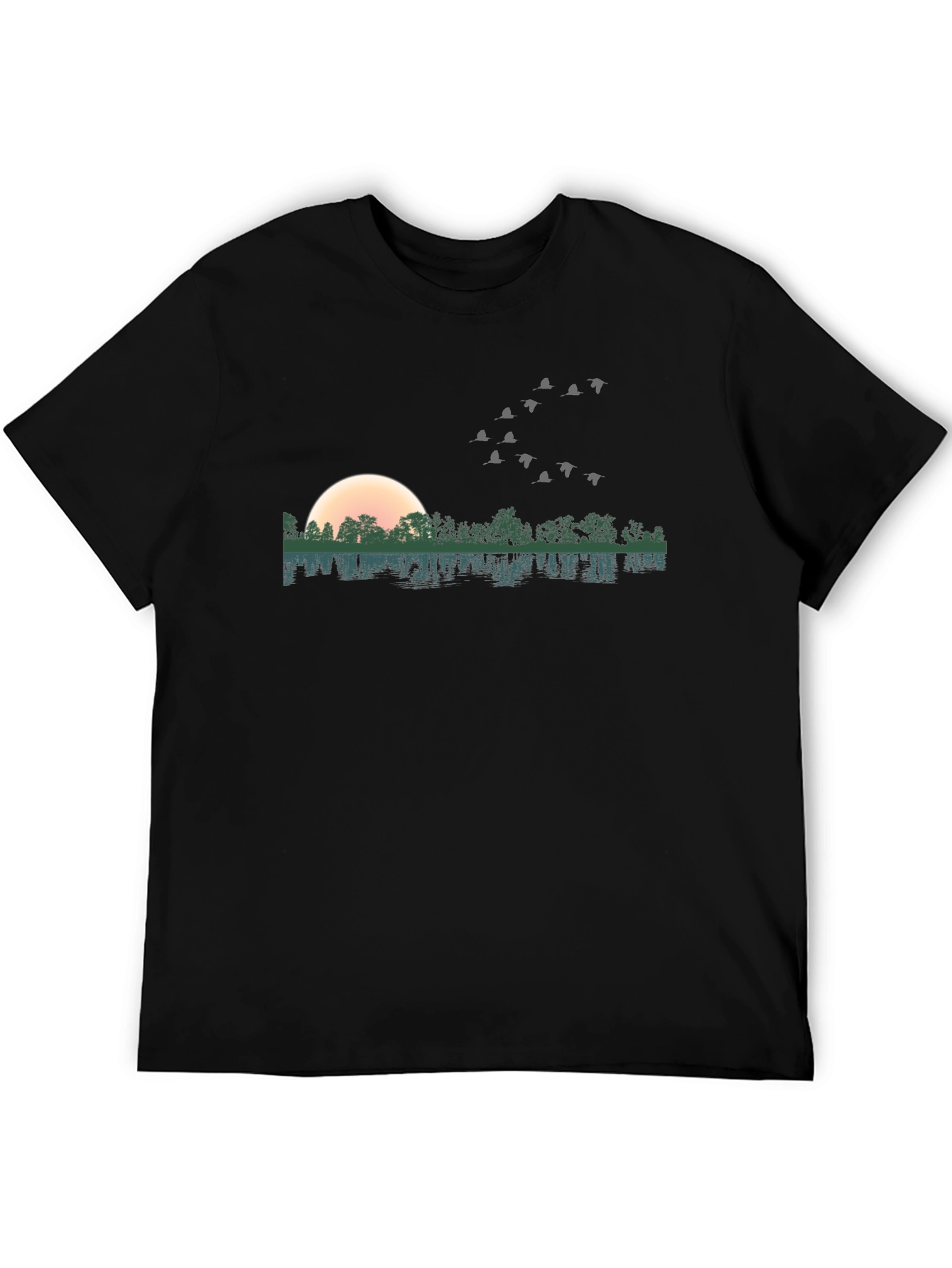 Nature T-Shirt - Sunset Trees Birds
