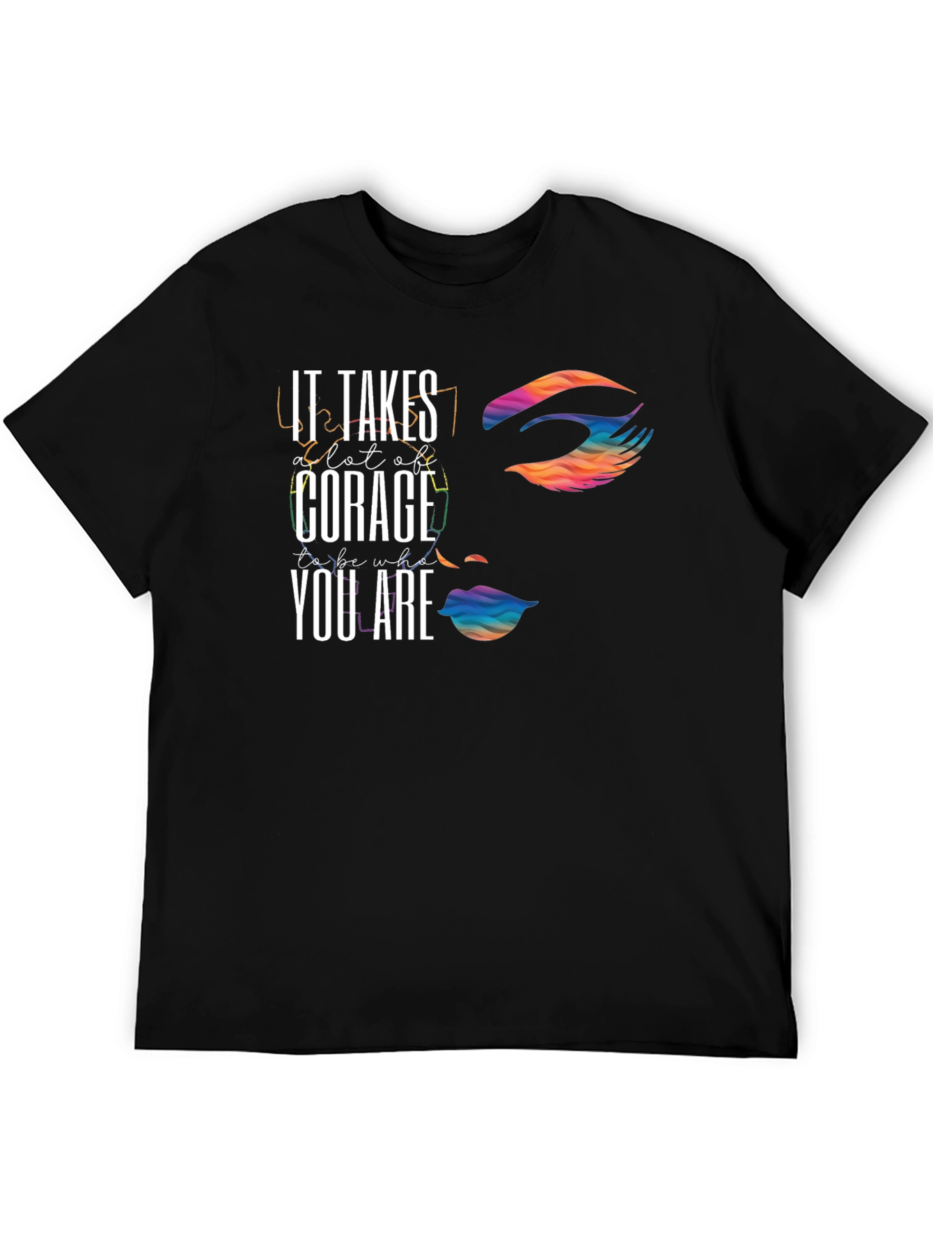 Courage Rainbow Graphic Tee - Express Yourself!