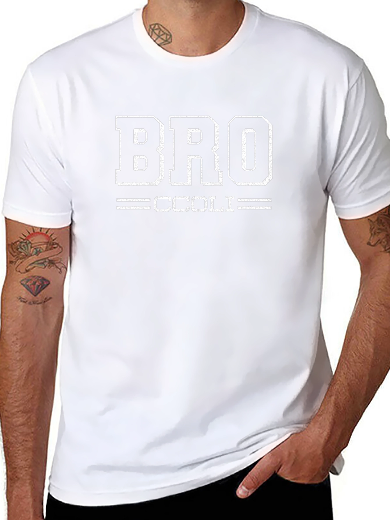 Broccoli Pun T-Shirt - Black Cotton Casual Tee