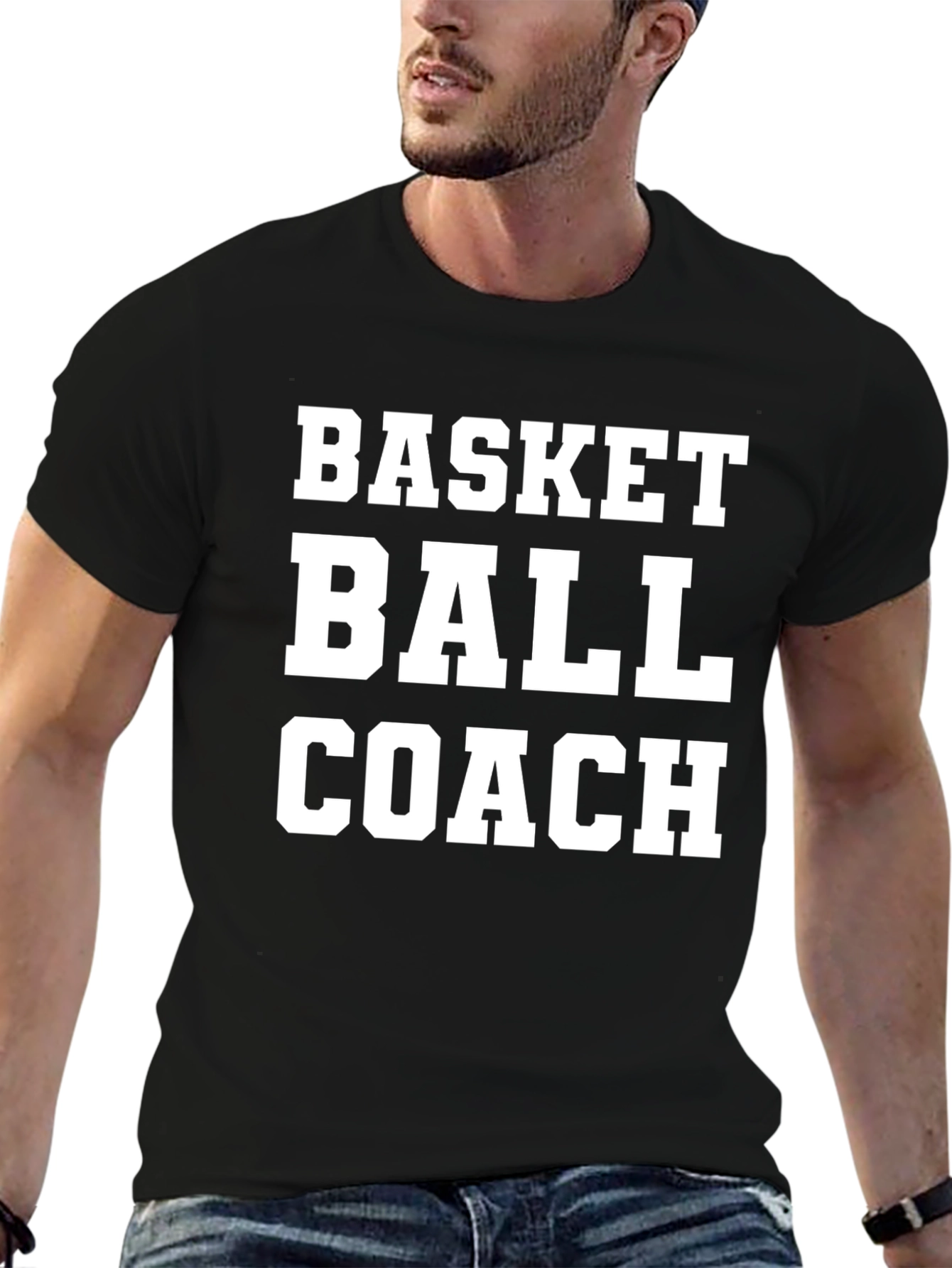 Basketball Coach Graphic T-Shirt - Black