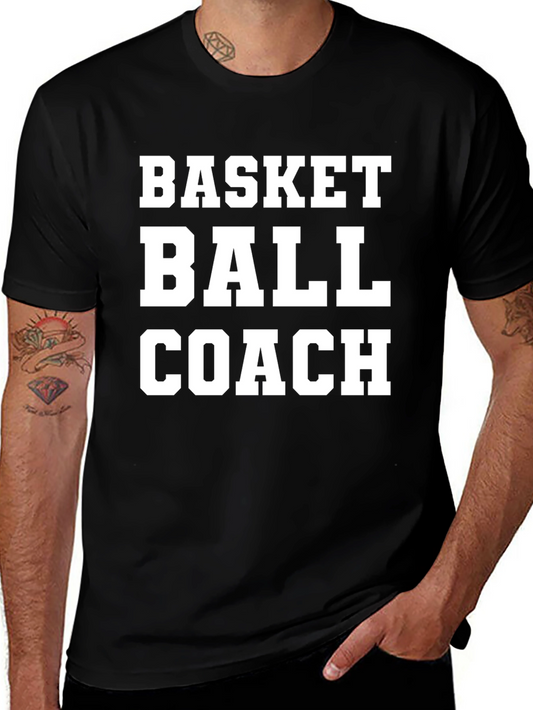 Basketball Coach Graphic T-Shirt - Black