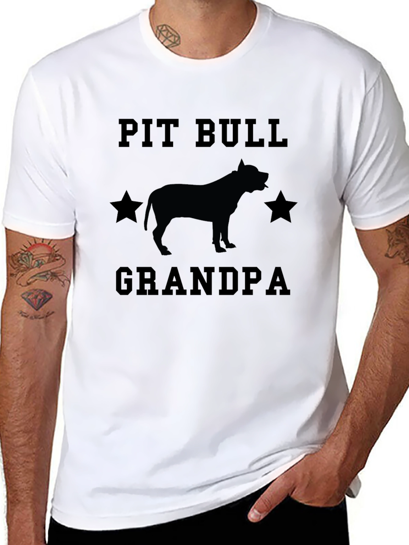 Pit Bull Grandpa T-Shirt - Mens Graphic Tee