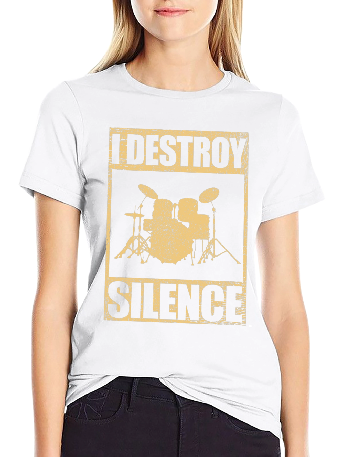 I Destroy Silence Drummer T-Shirt - Music Lover Tee