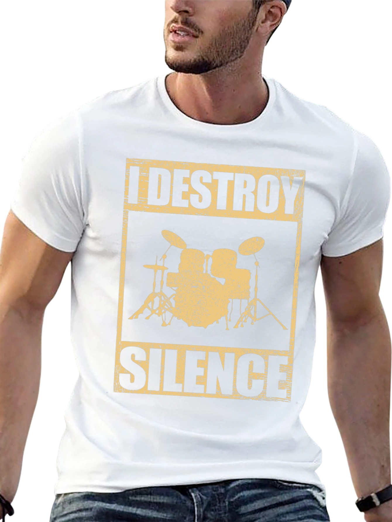 I Destroy Silence Drummer T-Shirt - Music Lover Tee