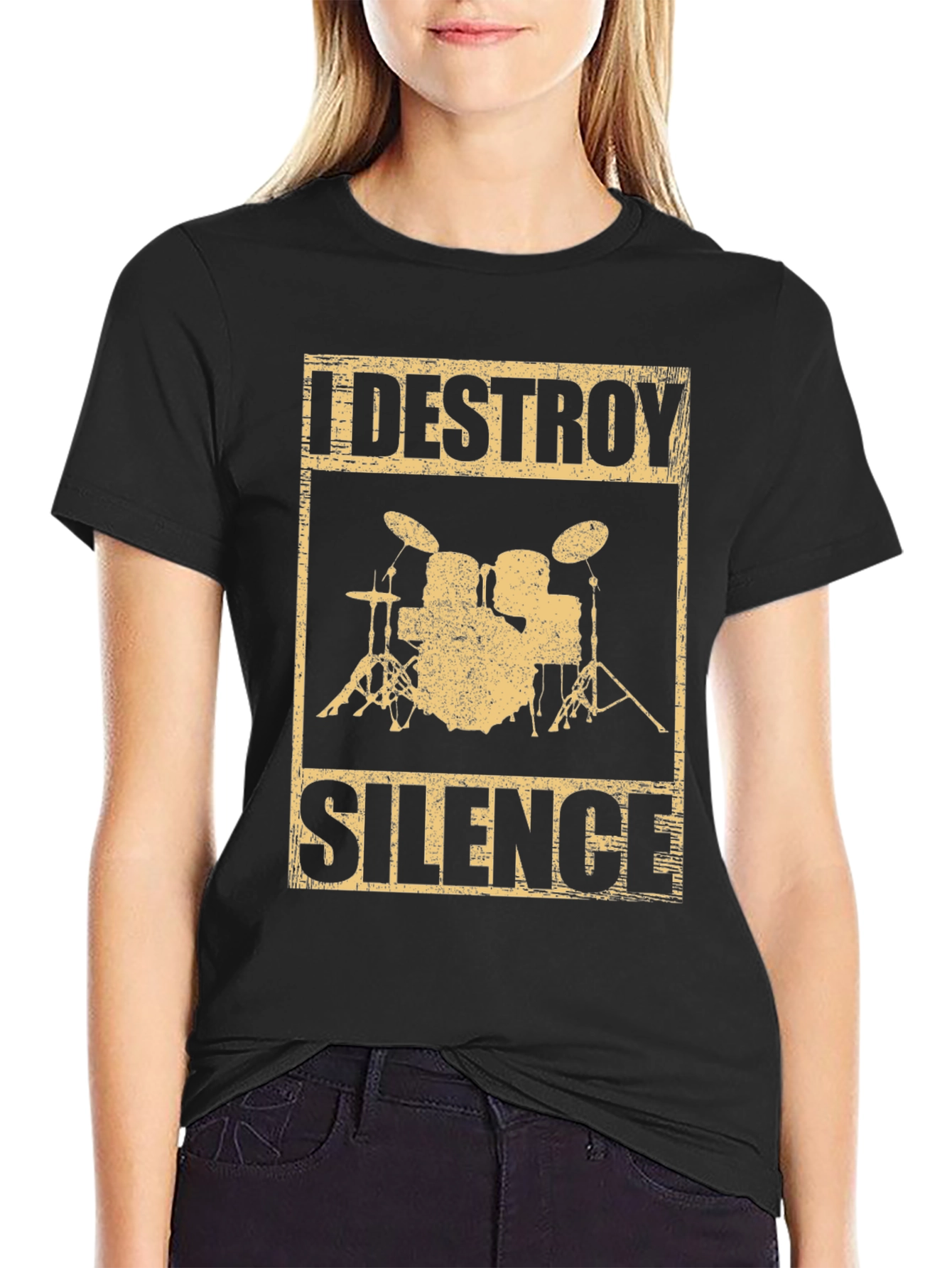I Destroy Silence Drummer T-Shirt - Music Lover Tee