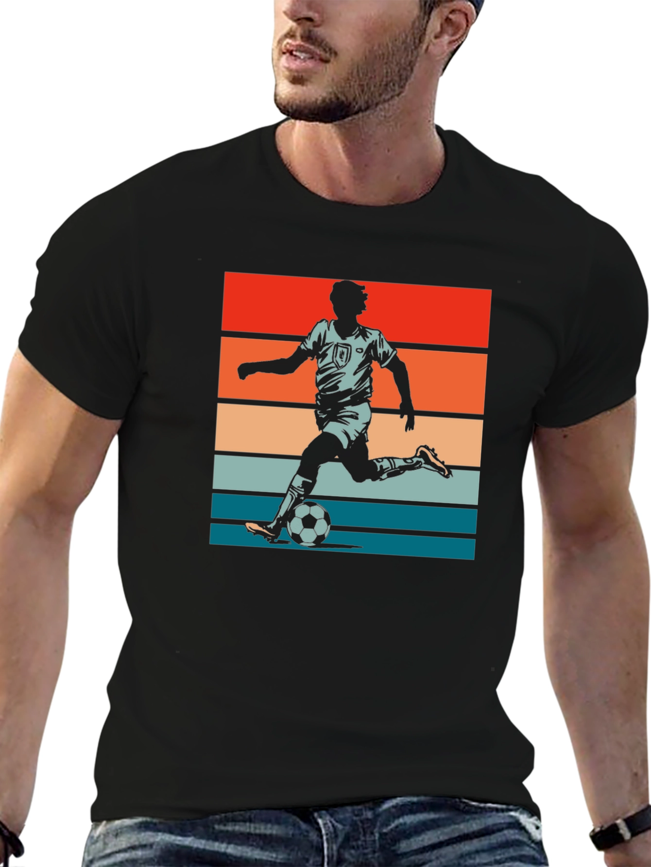 Retro Soccer Player Graphic T-Shirt