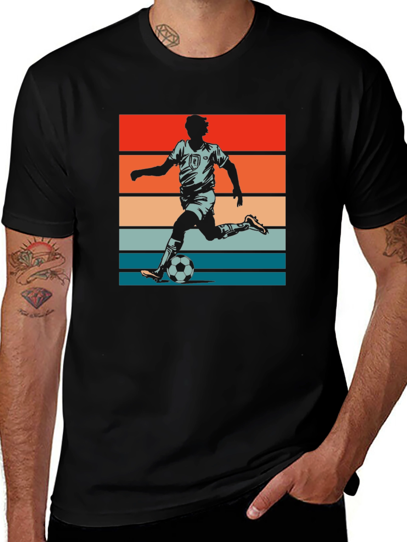 Retro Soccer Player Graphic T-Shirt