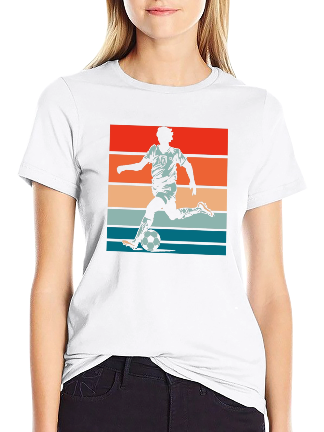 Retro Soccer Player Graphic T-Shirt